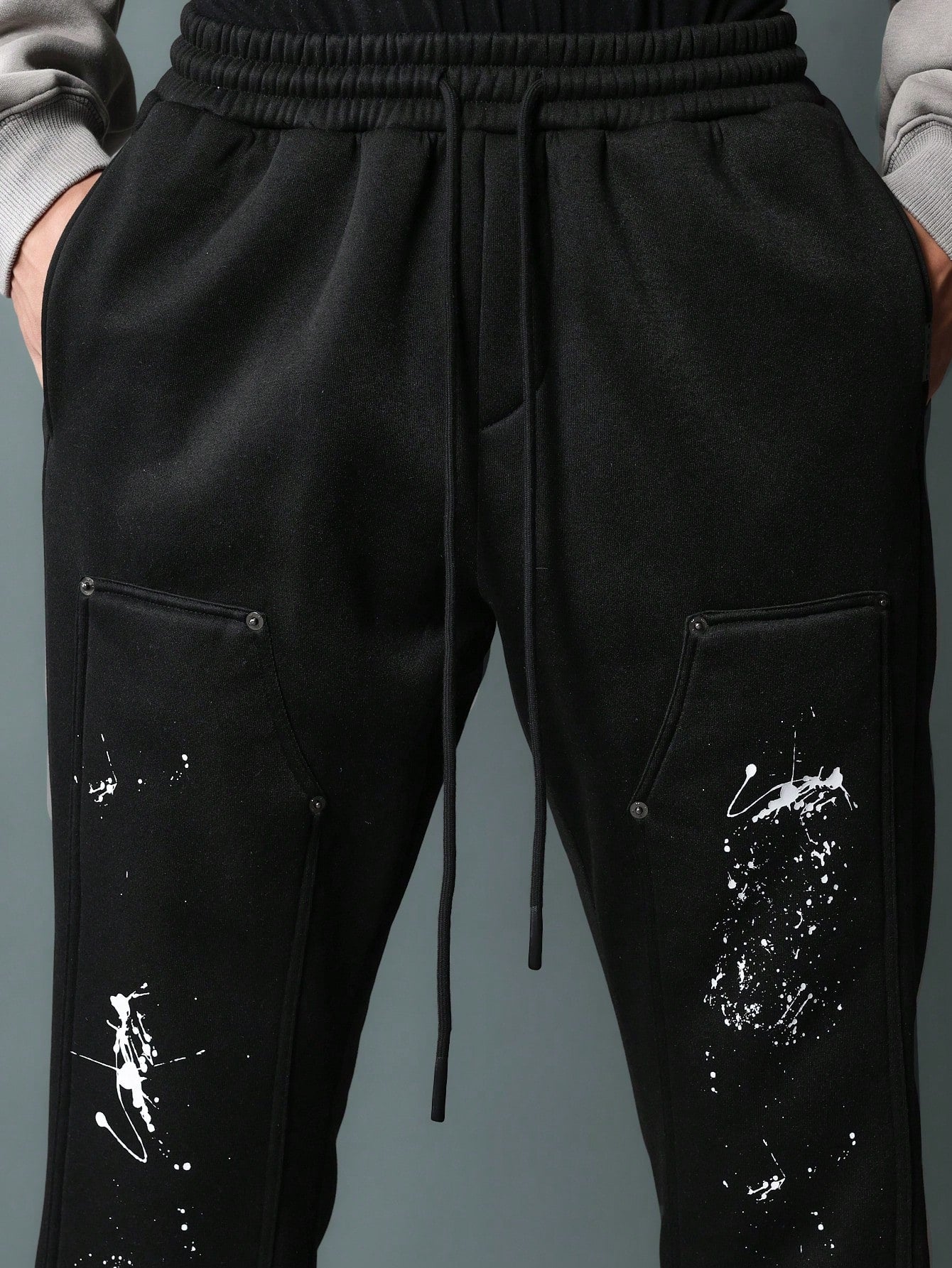 Flare Fit Sweatpants With Splatter Paint