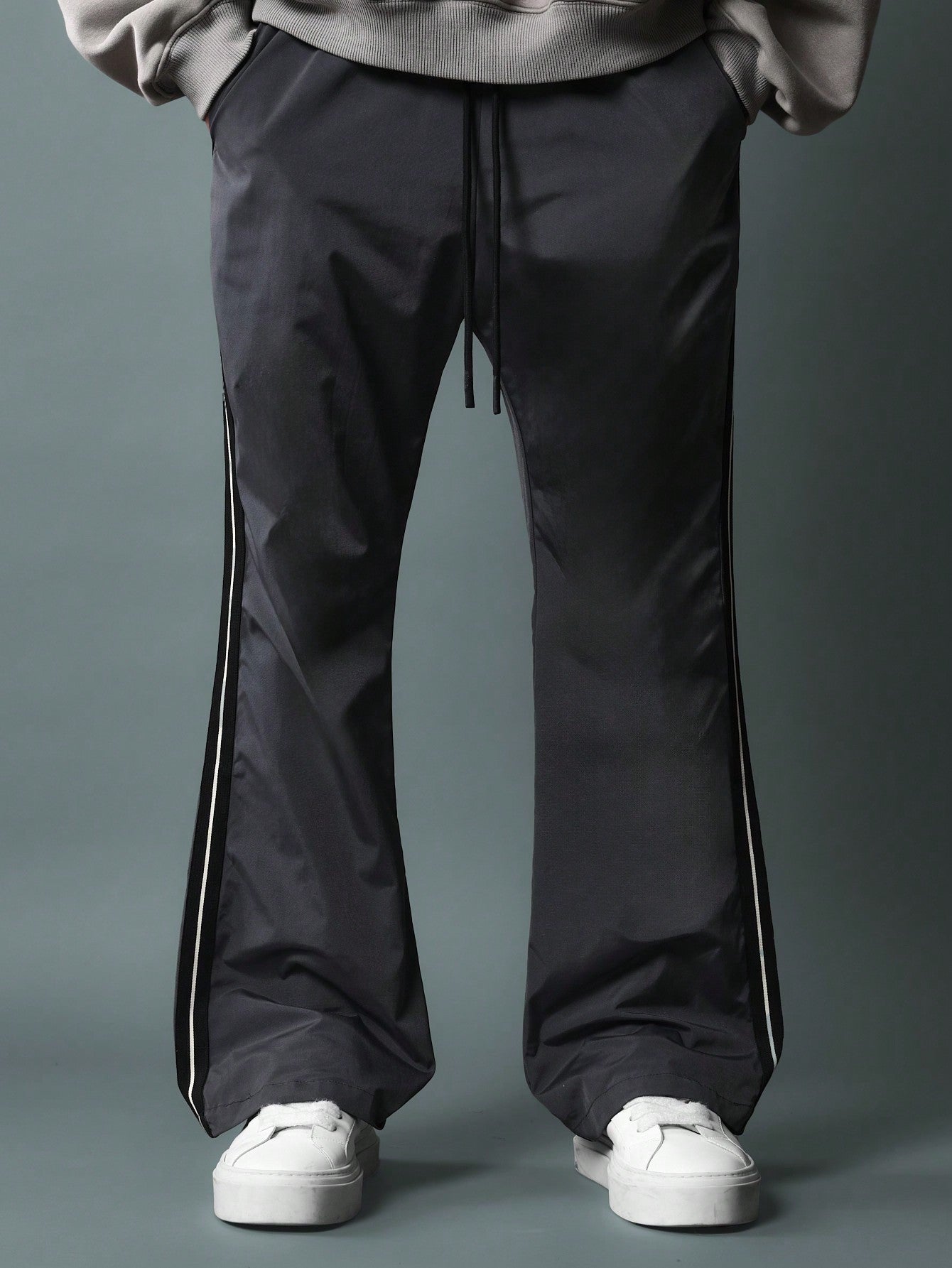 Flare Fit Nylon Pant With Tape Detail