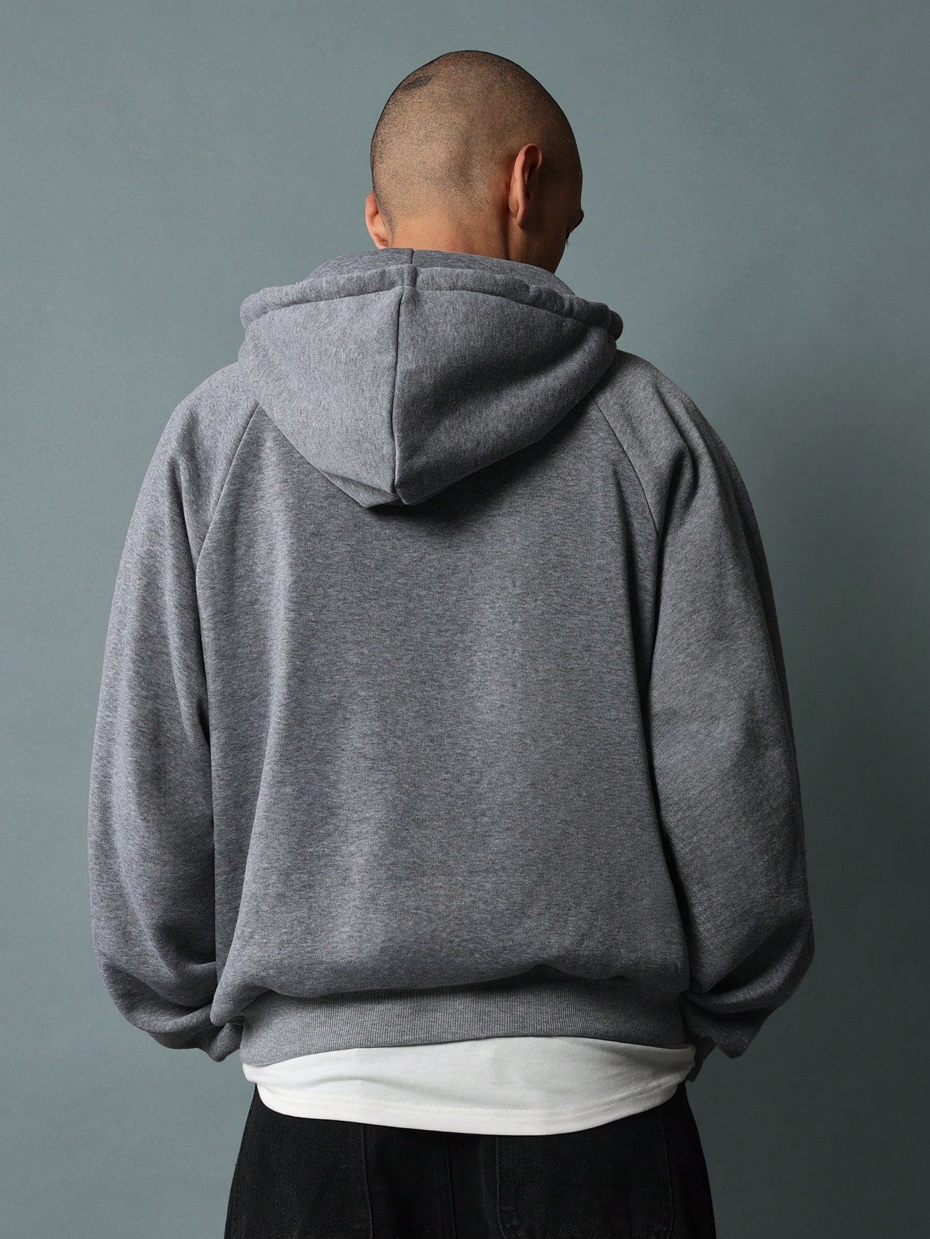 Regular Fit Overhead Funnel Neck Half Zip Hoodie