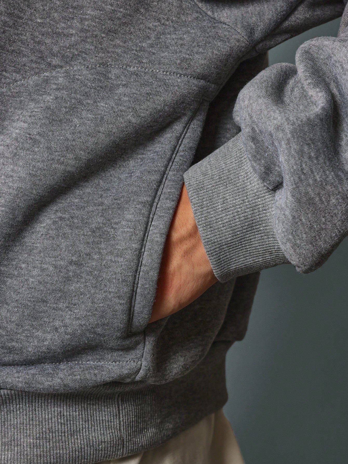 Regular Fit Overhead Funnel Neck Half Zip Hoodie