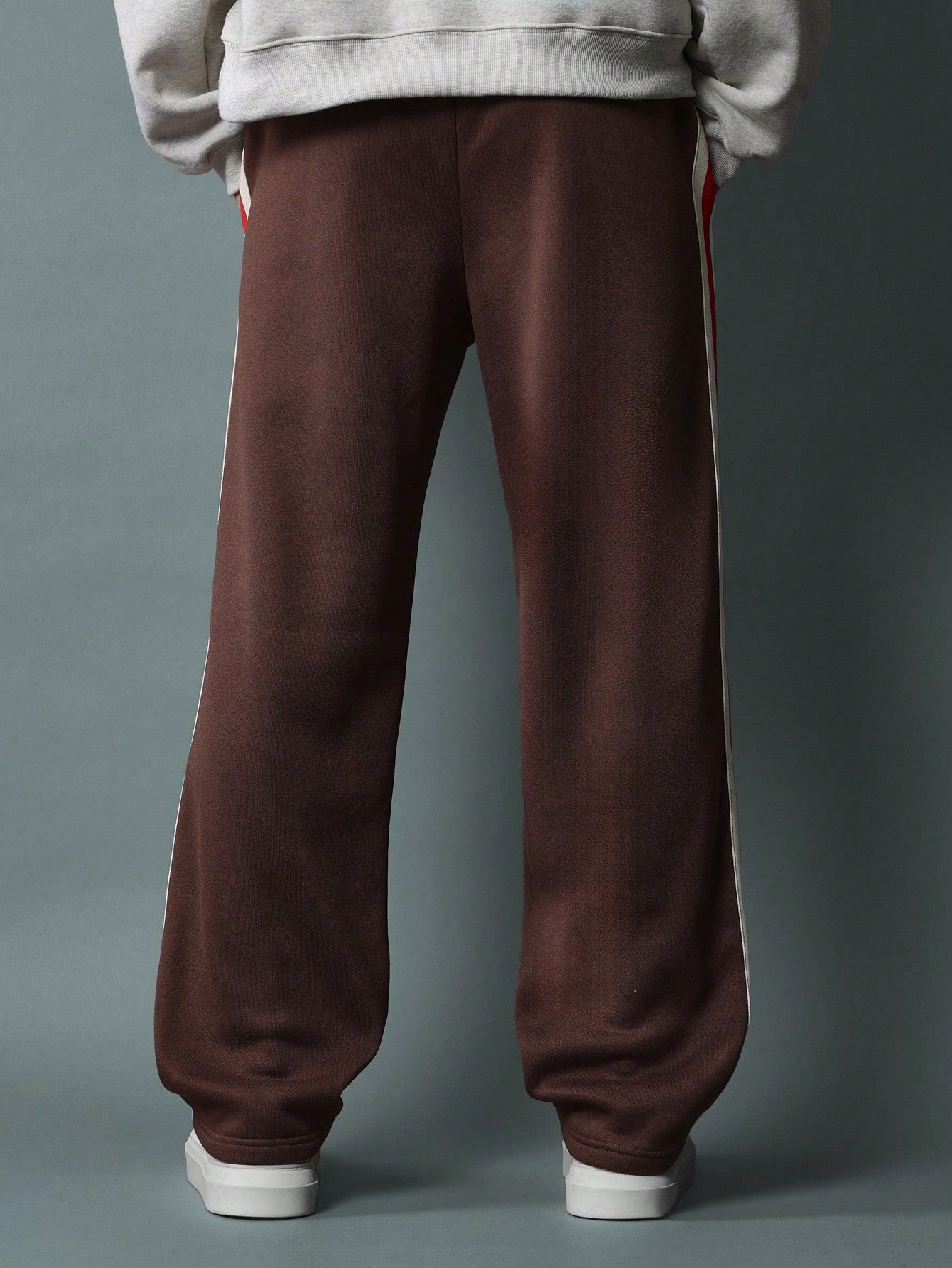 Drop Crotch Sweatpants With Colour Blocked Side Panels & Drawstrings