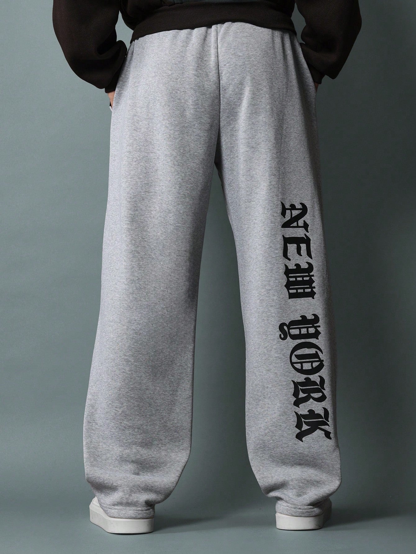 Skater Fit Jogger With Old English Graphic Print