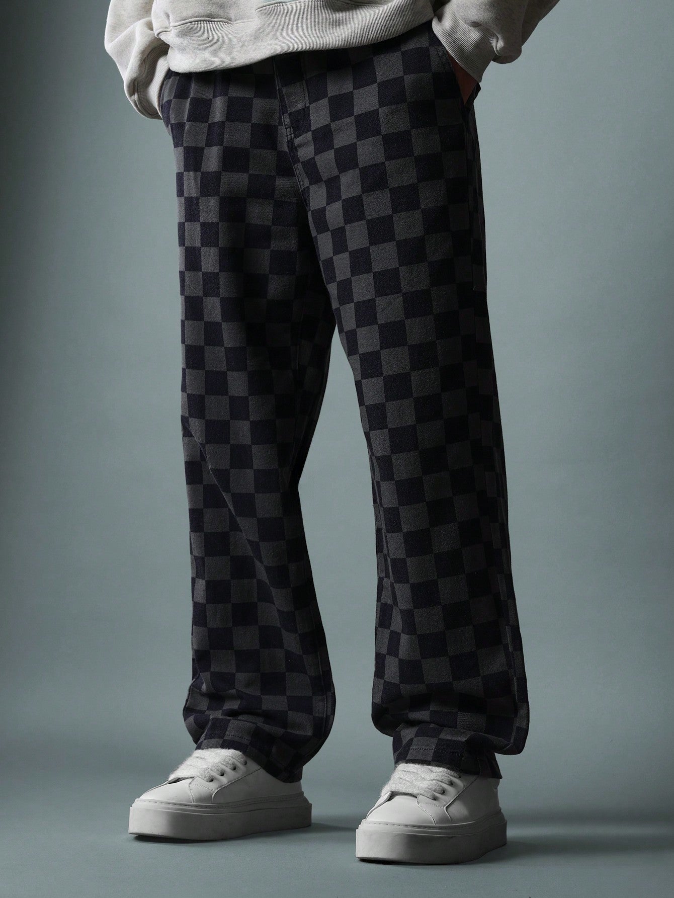 Loose Fit Checkerboard Pant