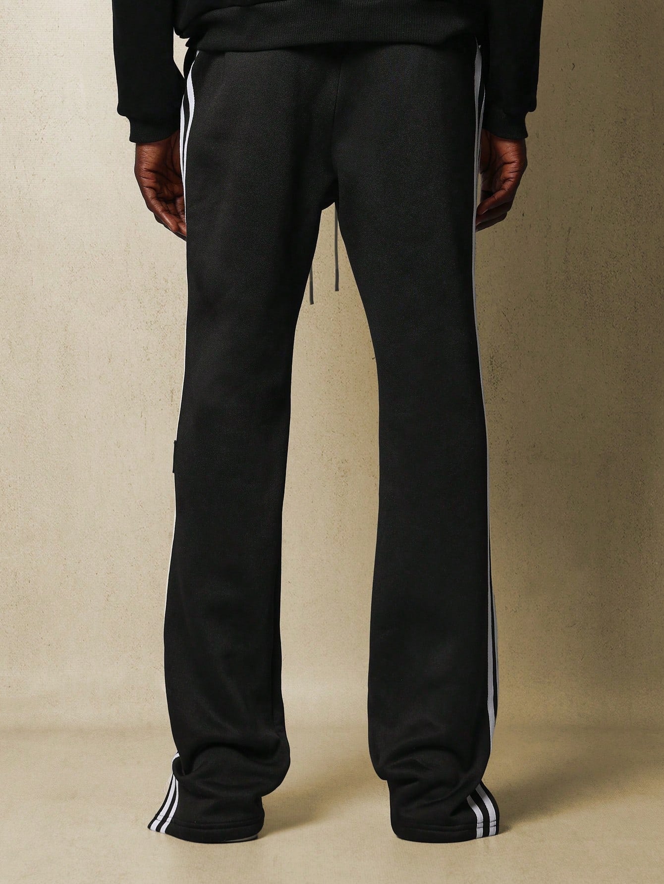 Flare Fit Sweatpants With Side Split And Stripe Tape Detail & Label