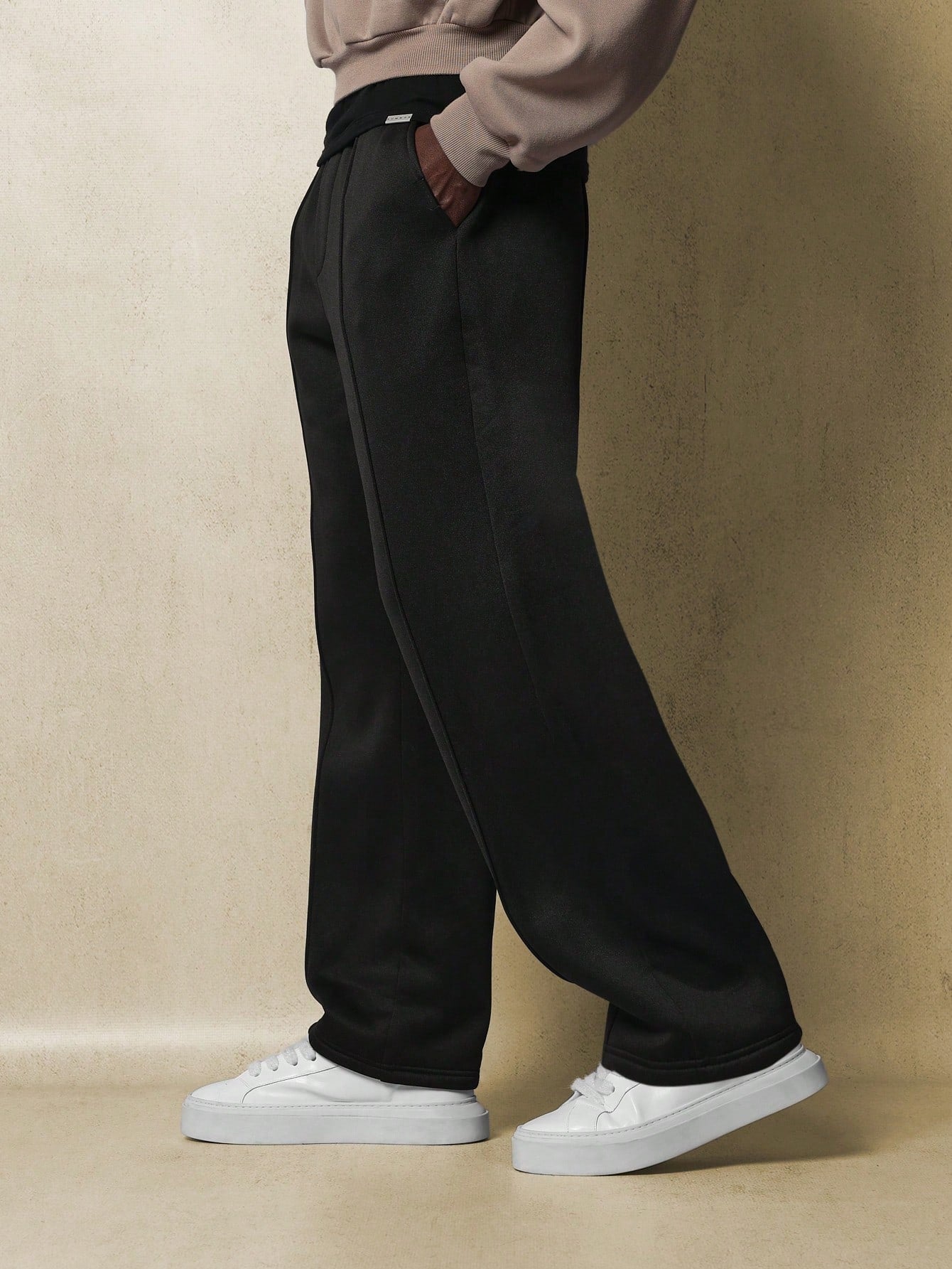 Skater Fit Sweatpants With Pleats