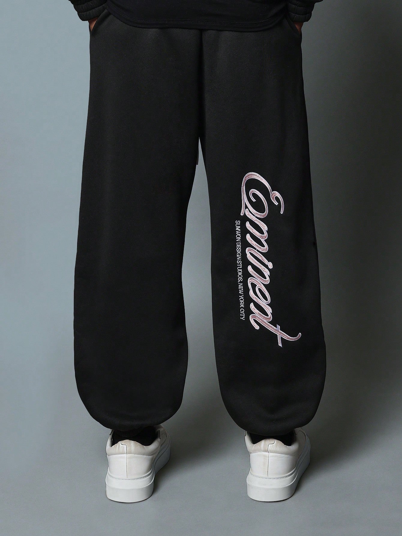 Regular Fit Overhead Hoodie And Jogger With Embroidery Pattern 2 Piece Set