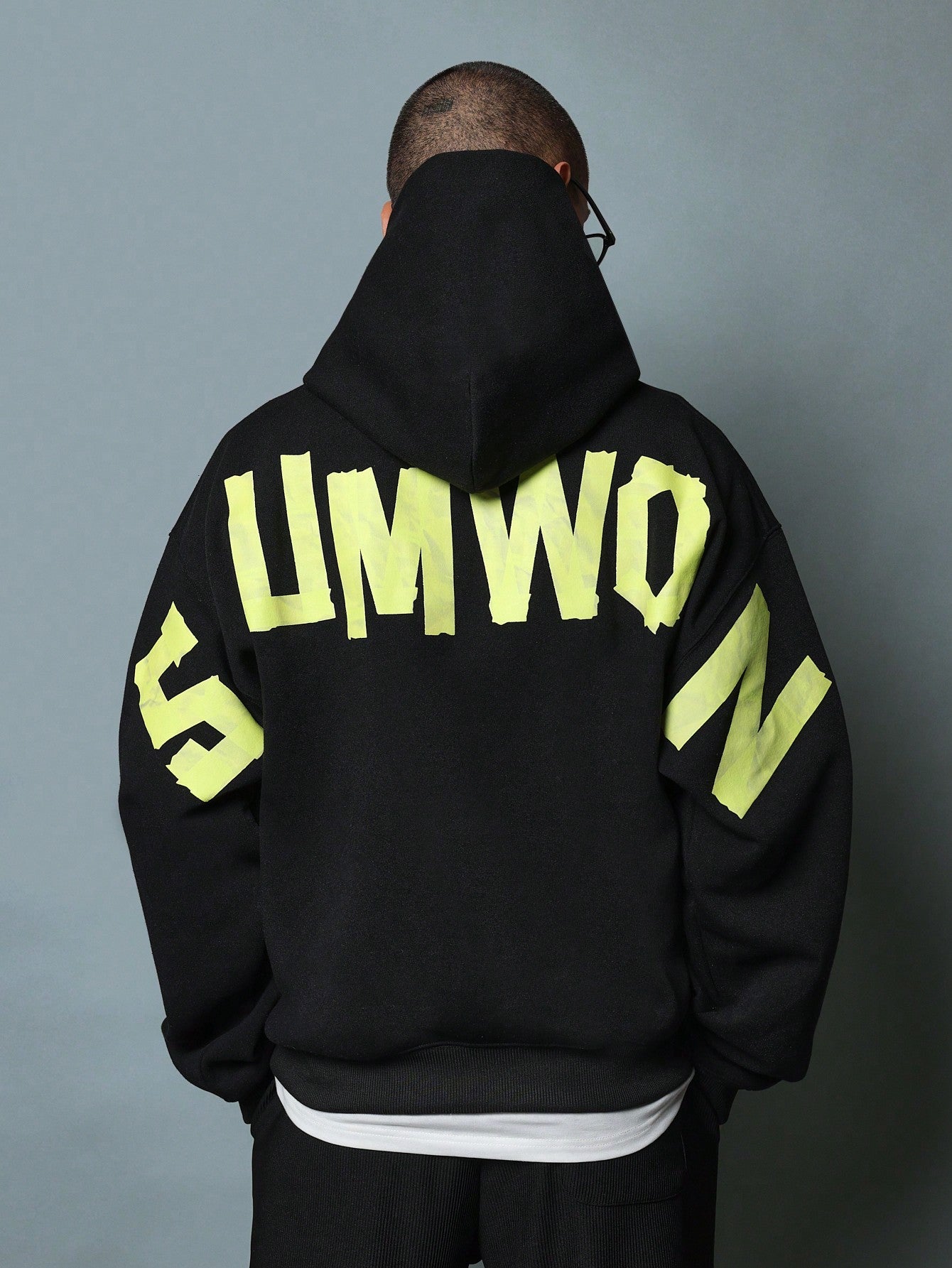 Regular Fit Overhead Hoodie With Front And Back Graphic Print