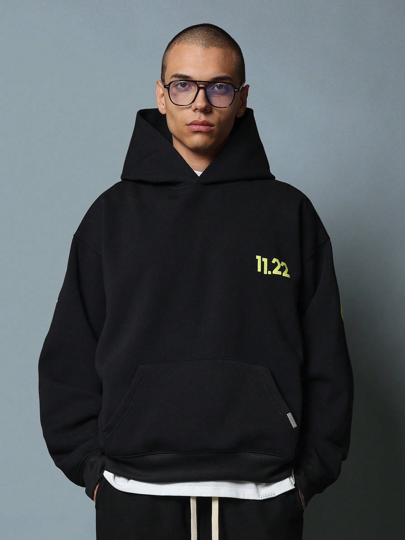 Regular Fit Overhead Hoodie With Front And Back Graphic Print