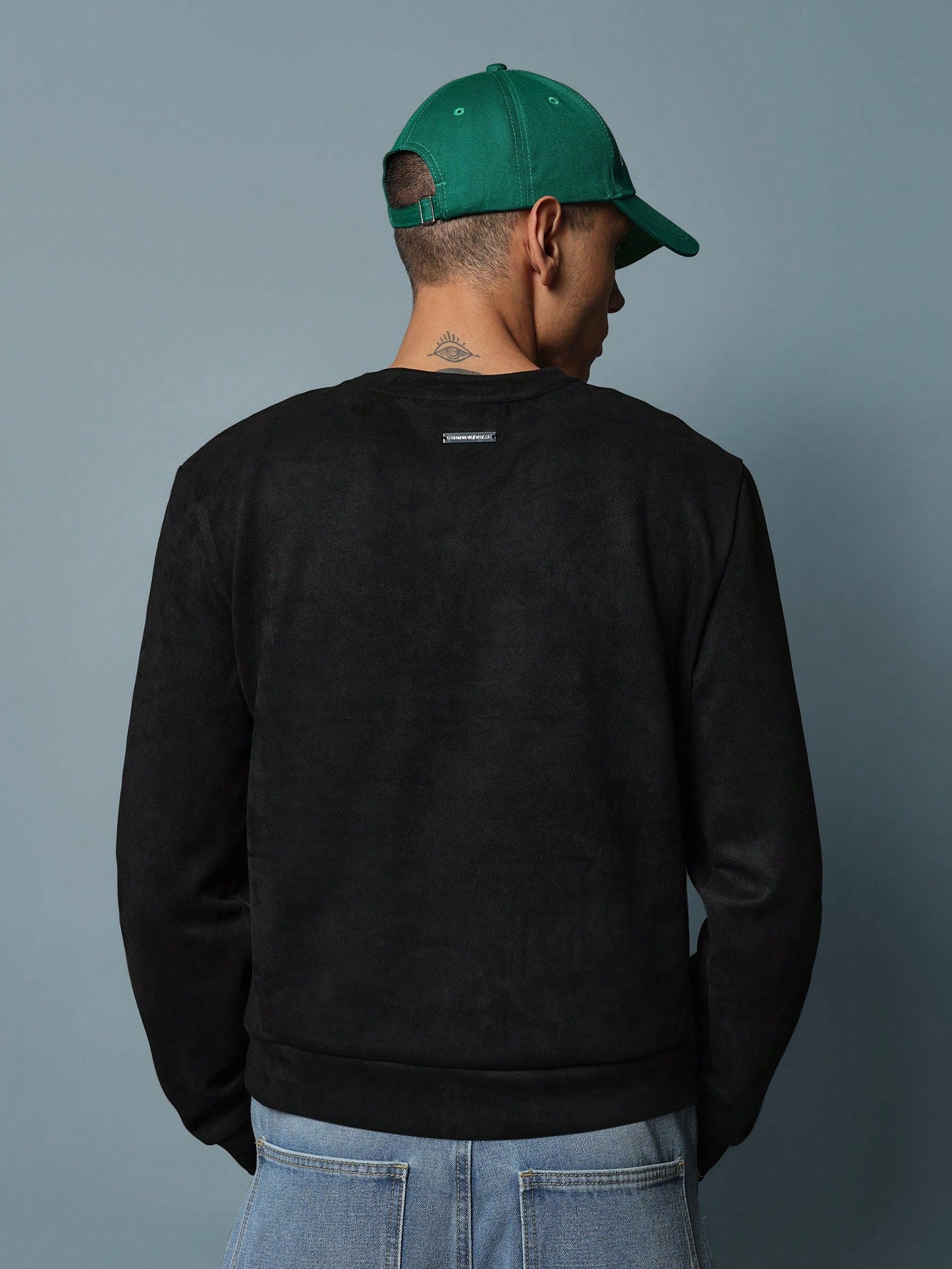 Regular Fit Suedette Shrunken Essential Sweatshirt