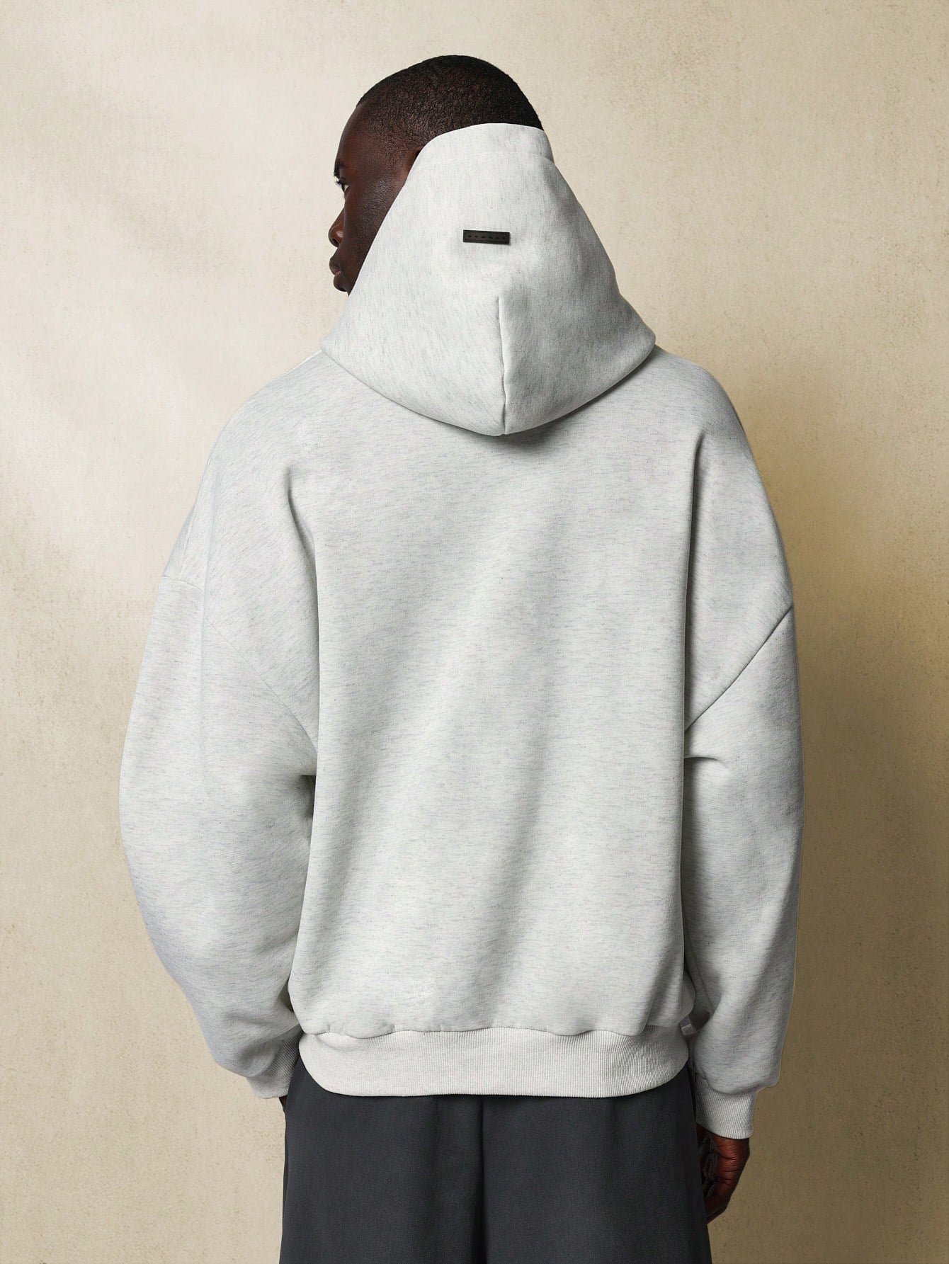 Oversized Marl Overhead Hoodie With Side Entry Pockets