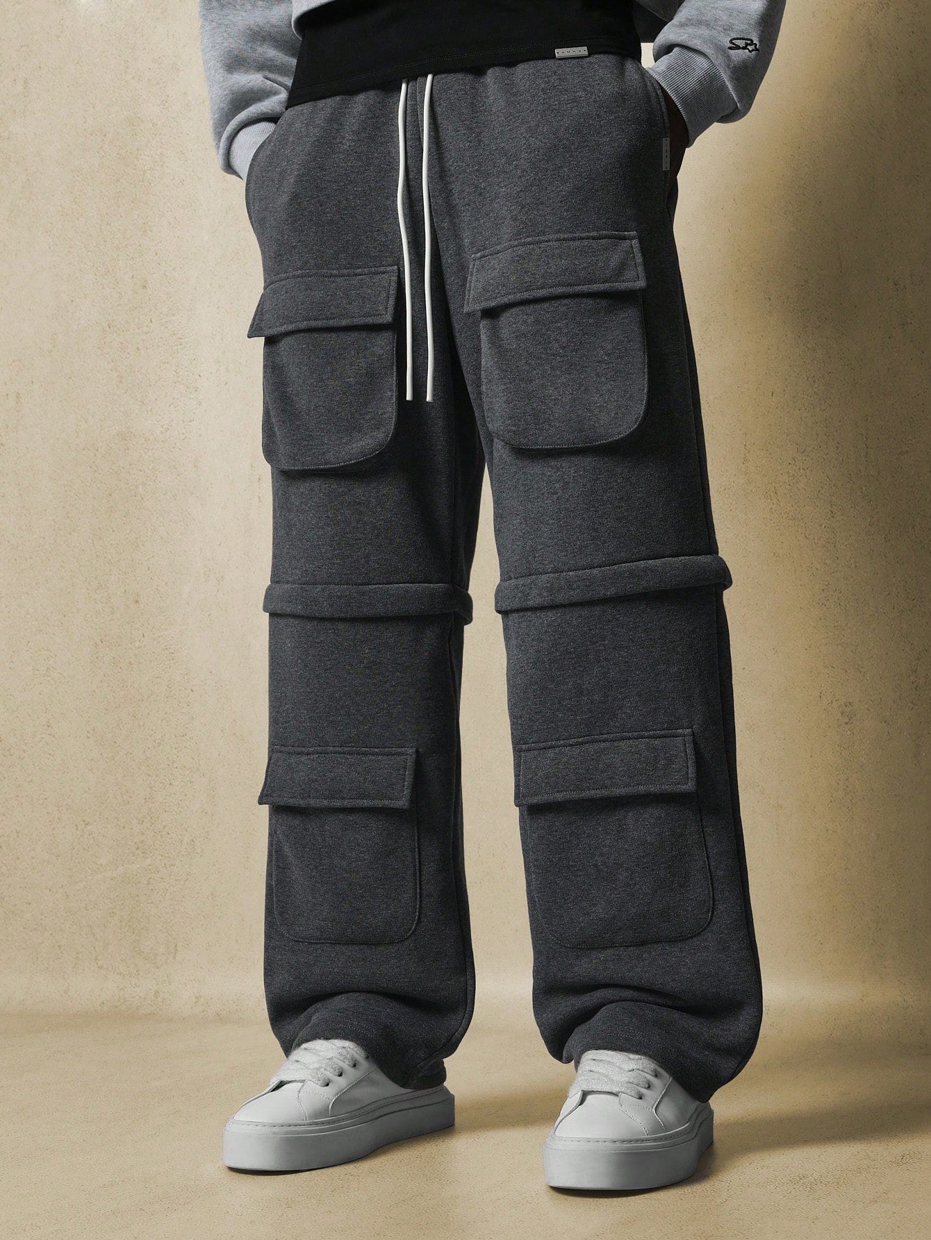 Loose Fit Multi Pocket Hybrid Sweatpants With Drawstrings