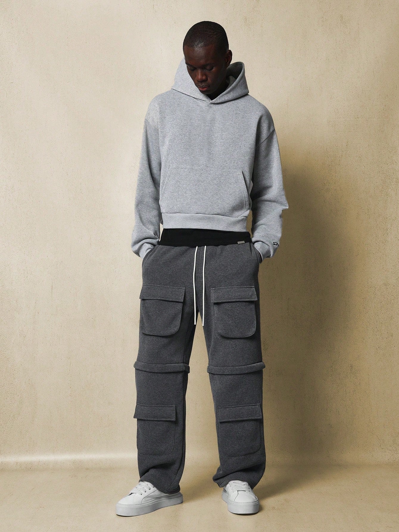 Loose Fit Multi Pocket Hybrid Sweatpants With Drawstrings