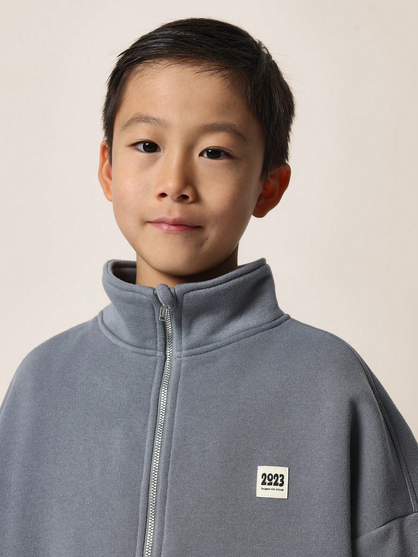 Tween Boys Comfy Regular Fit Zip-Up Funnel Neck Sweatshirt