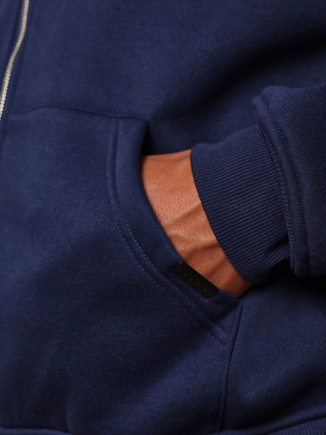 Oversized Zip-Up Hoodie And Wide Fit Drop Crotch Sweatpants With Contrast Colour Panel