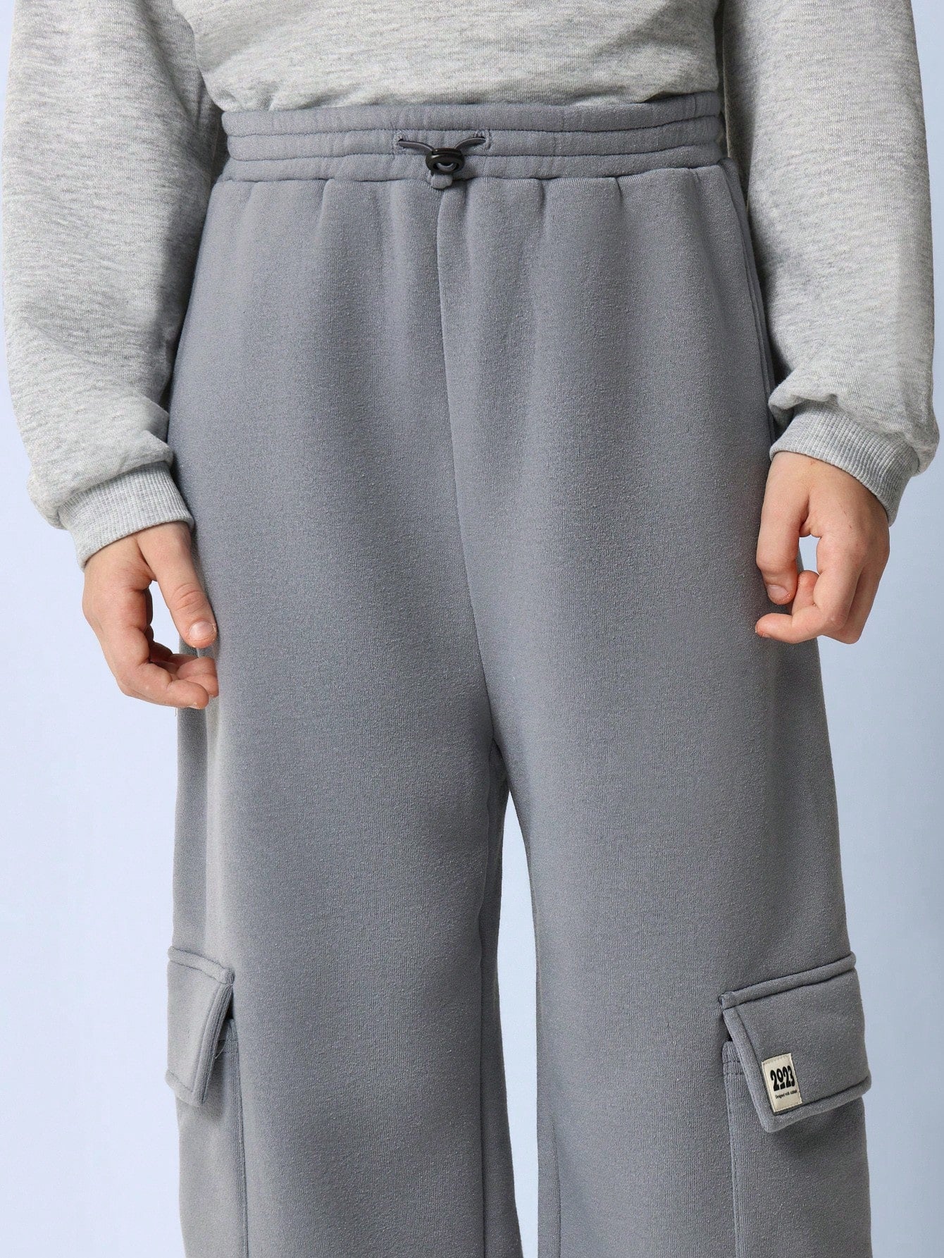 Tween Boys Drop Crotch Cargo Sweatpants