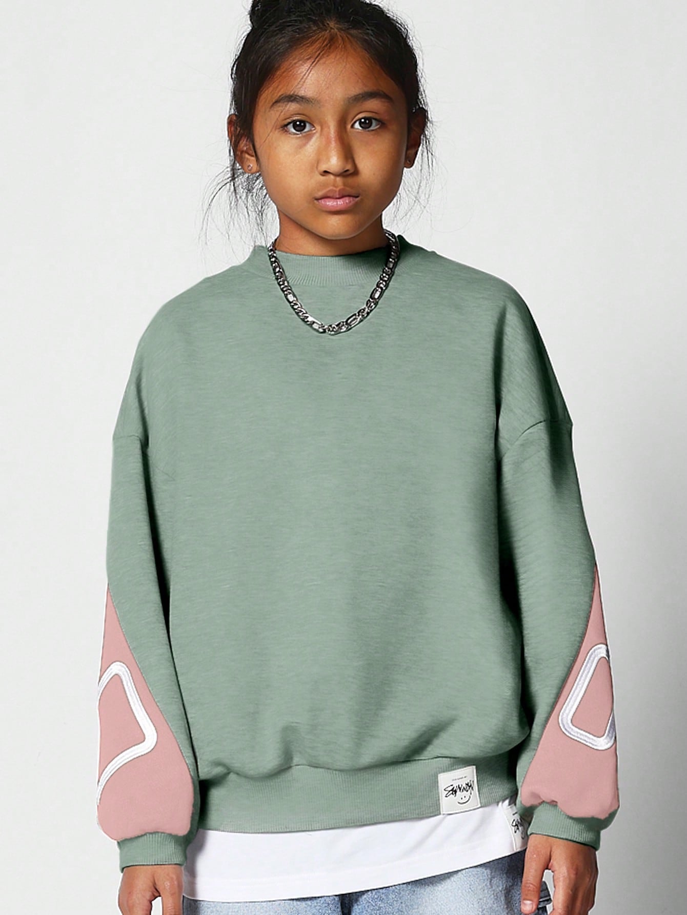 Kids Unisex Crew Neck Colour Block Sweatshirt