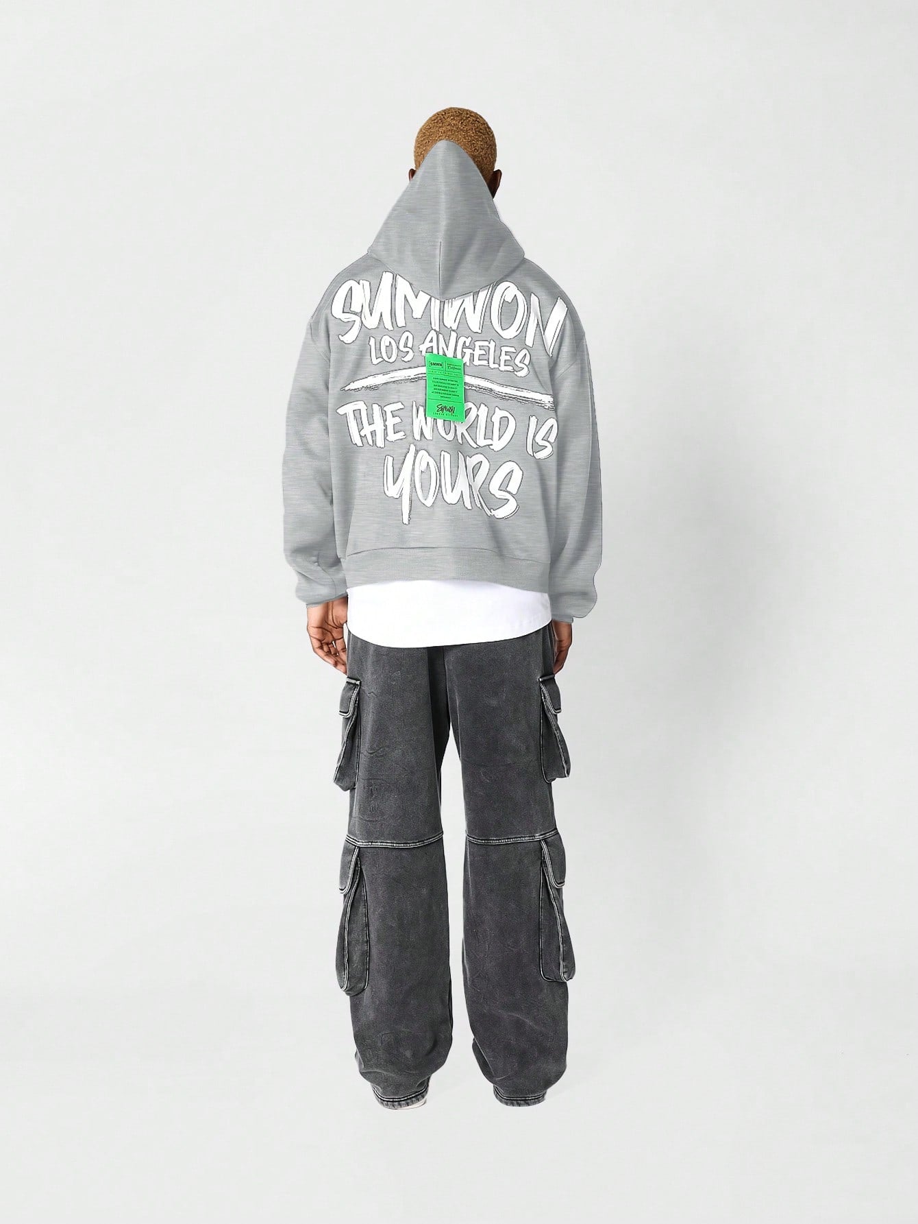 Overhead Hoodie With Back Slogan Graphic Print