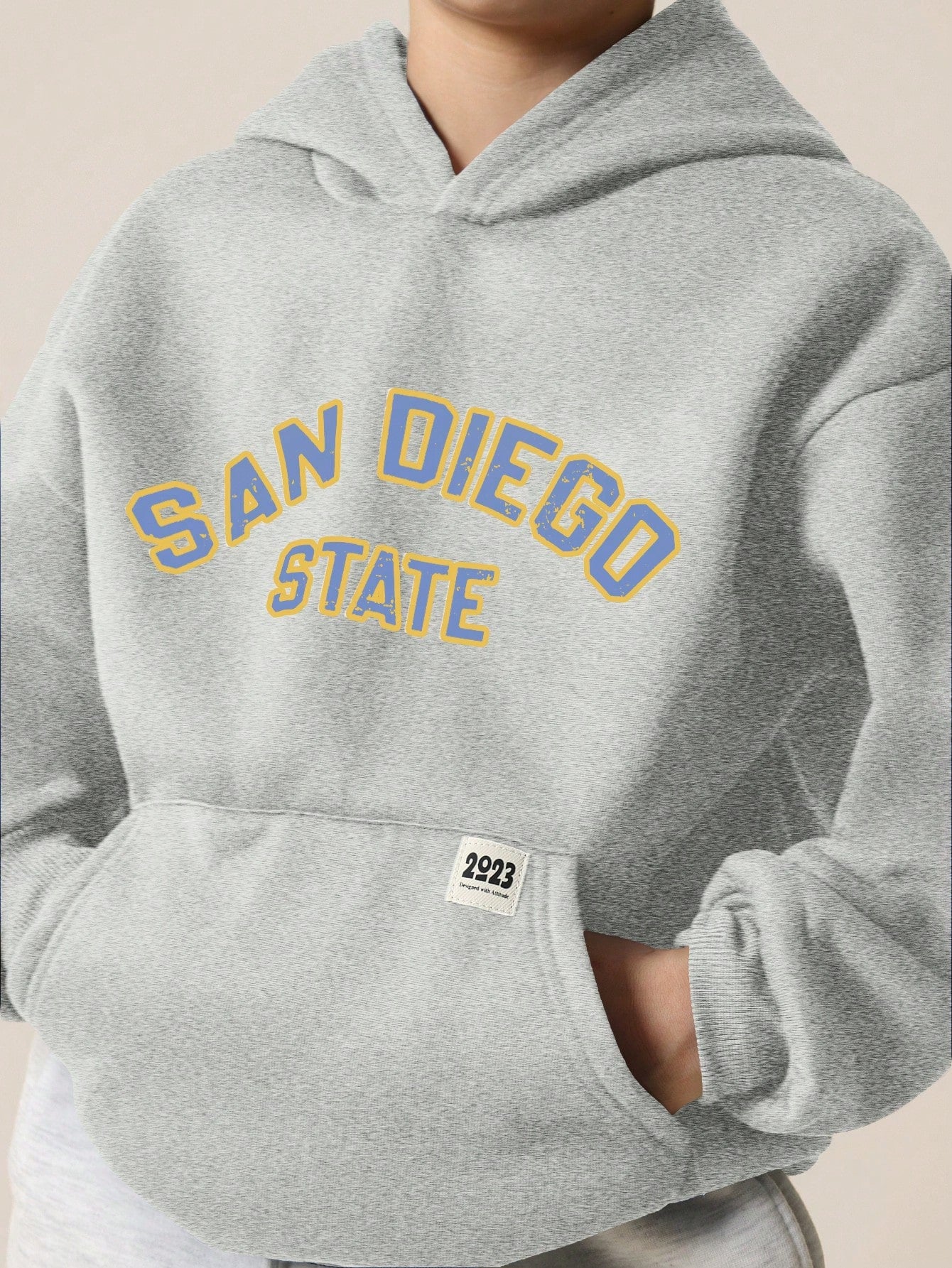 Tween Boys Regular Fit Overhead Vintage San Diego Graphic Print Hoodie