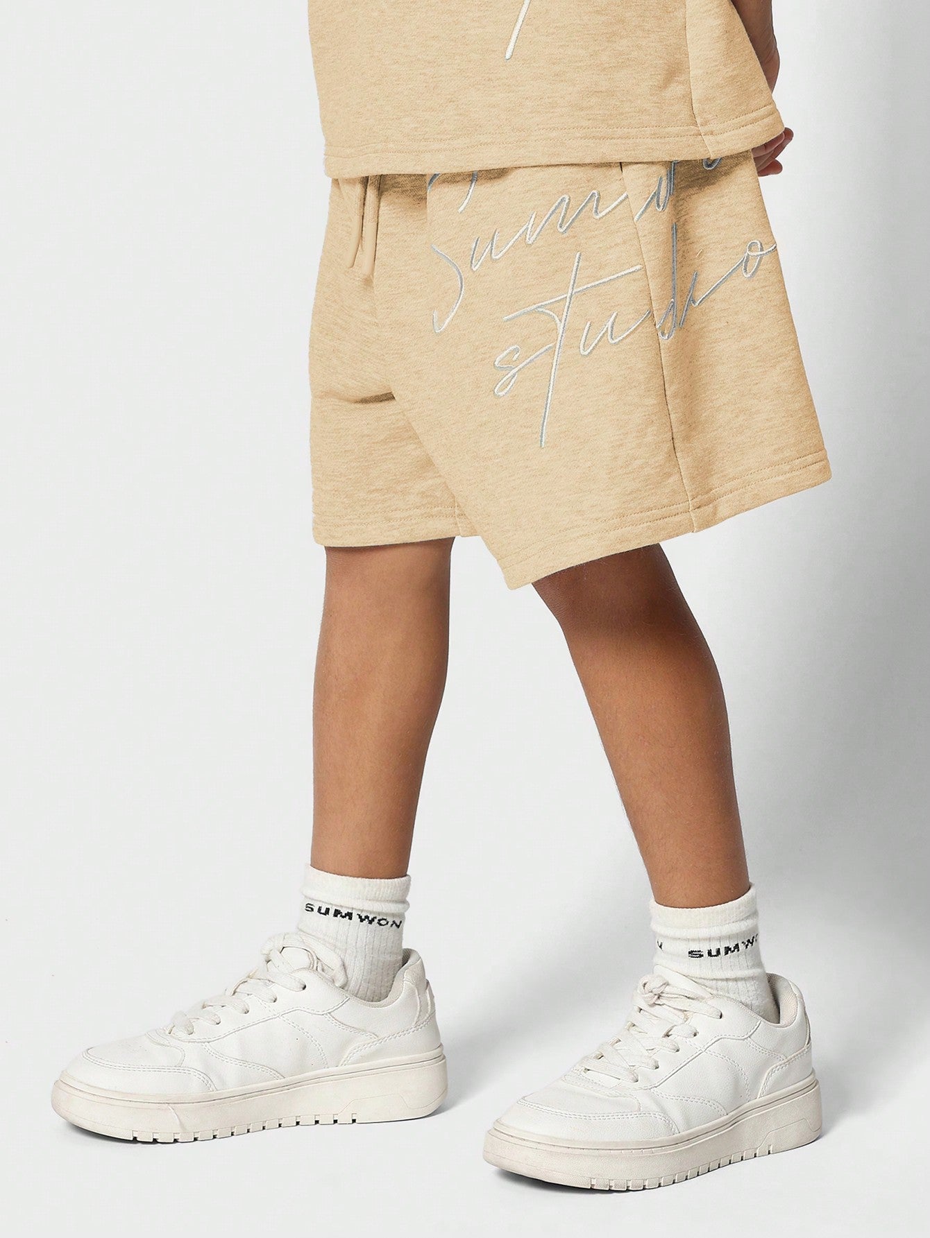 Tween Boys Everyday Play Oversized Short Sleeve Tee And Short With Embroidery 2 Piece Set