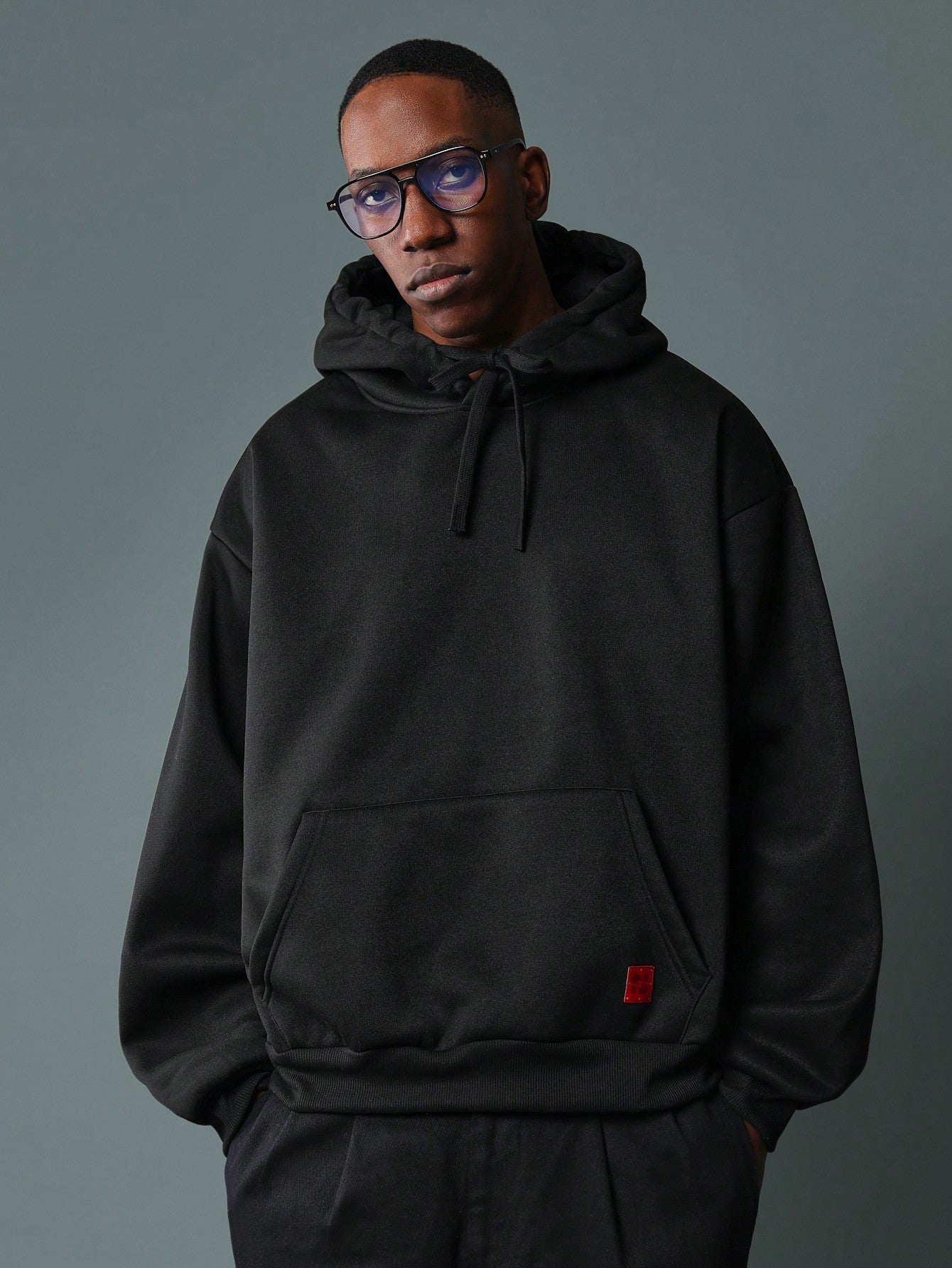 Regular Fit Overhead Hoodie With Hood Drawcords