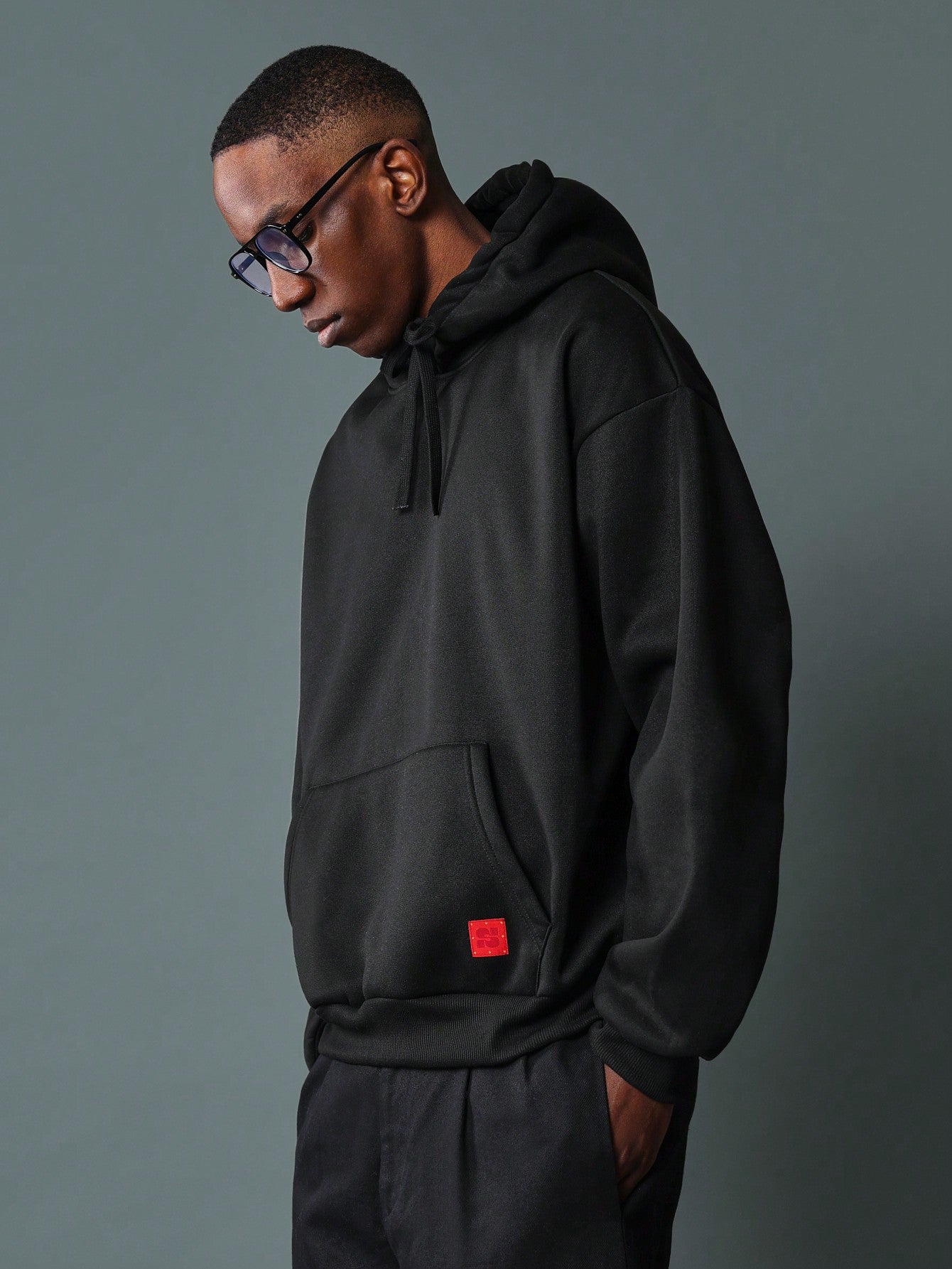 Regular Fit Overhead Hoodie With Hood Drawcords