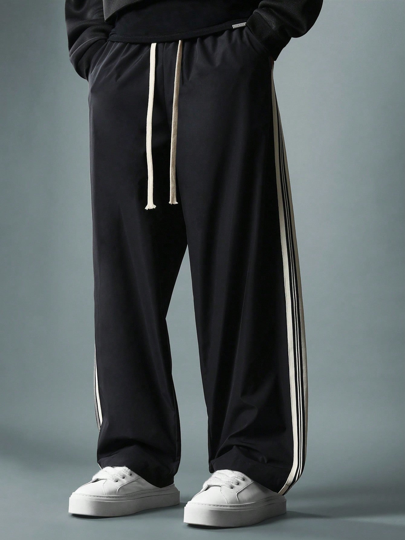 Nylon Flare Fit Pants With Tape Detail