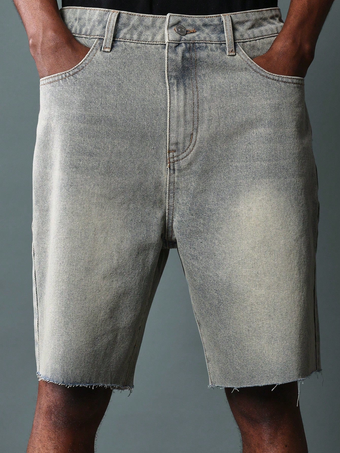 Slim Fit Washed Denim Short