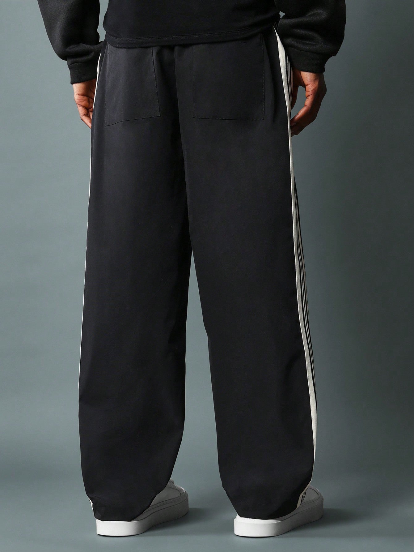 Nylon Flare Fit Pants With Tape Detail