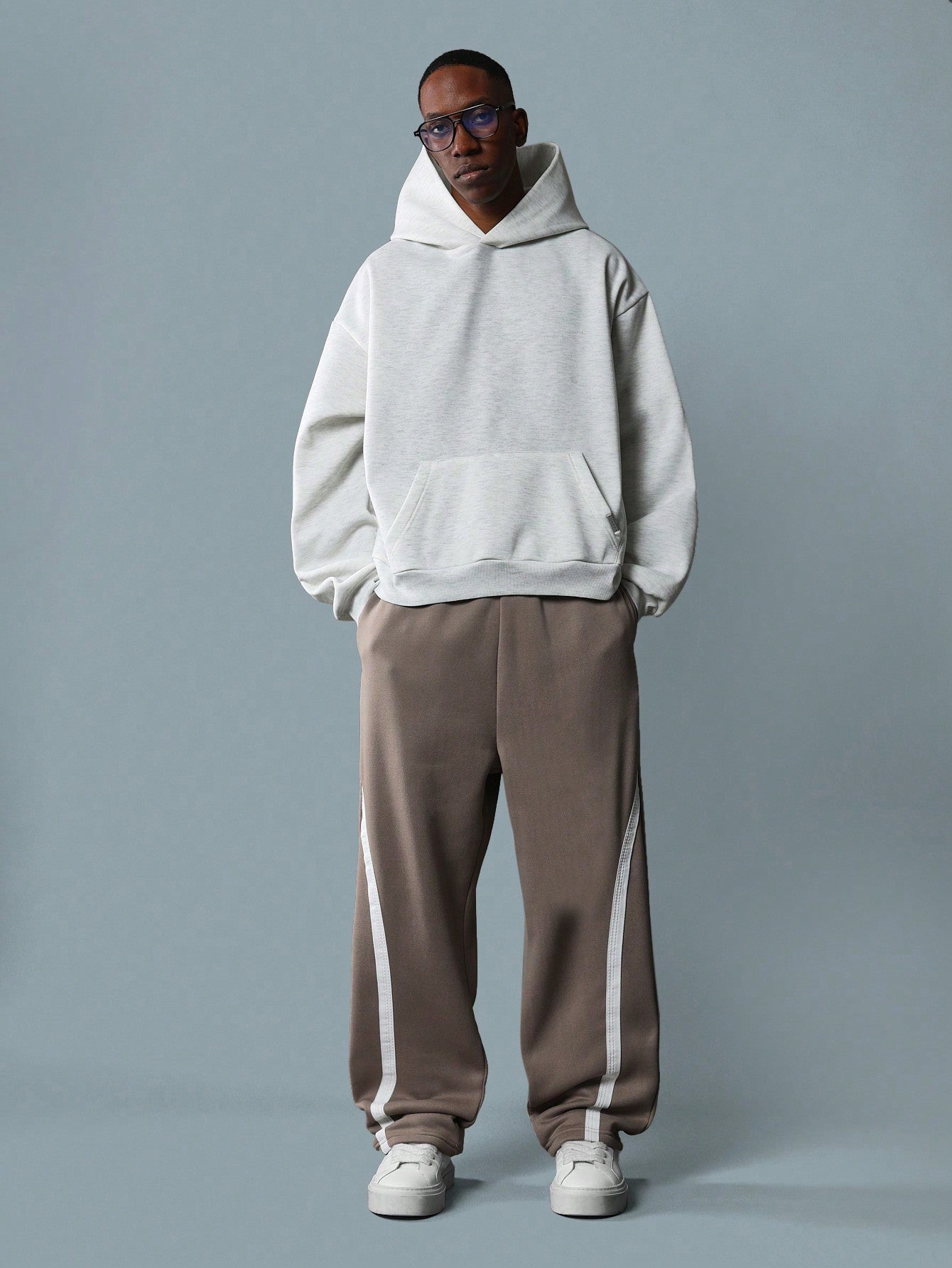 Straight Fit Sweatpants With Jacquard Tape Detail