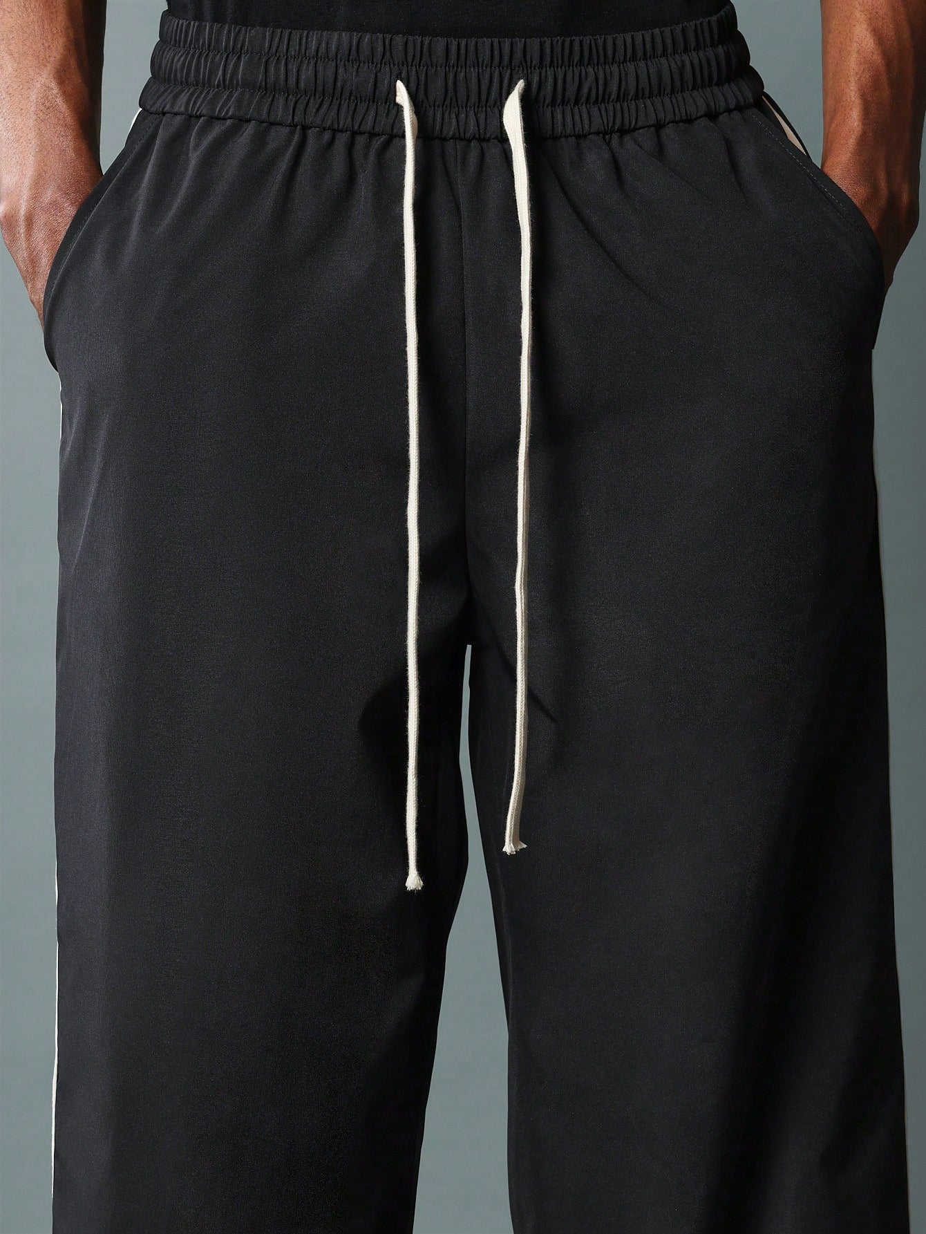 Nylon Flare Fit Pants With Tape Detail