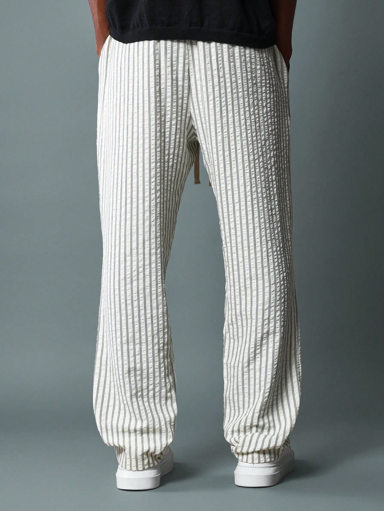 Slim Fit Stripe Pull On Pants