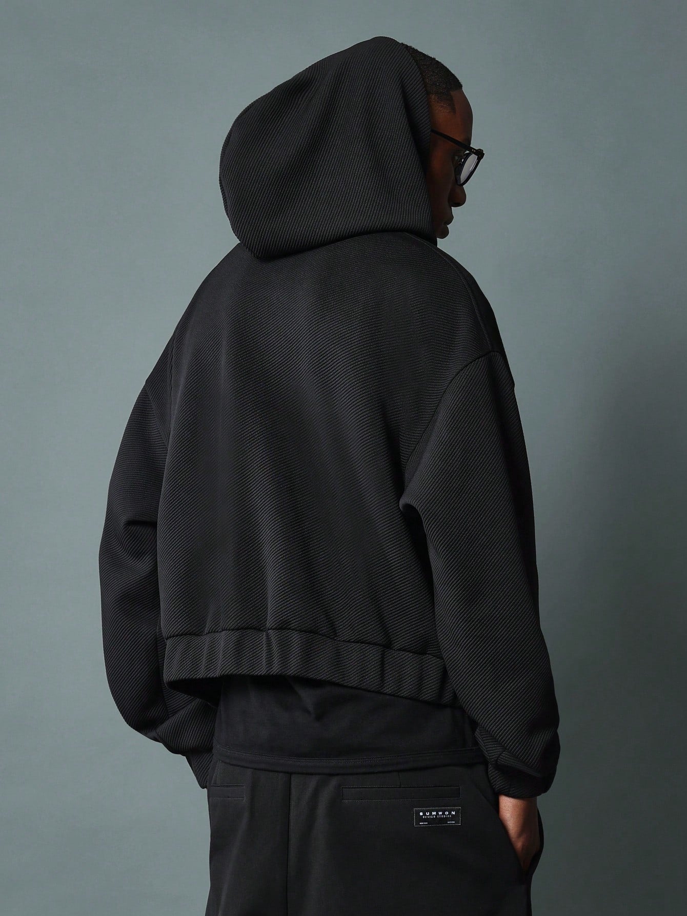 Crop Fit Textured Overhead Hoodie