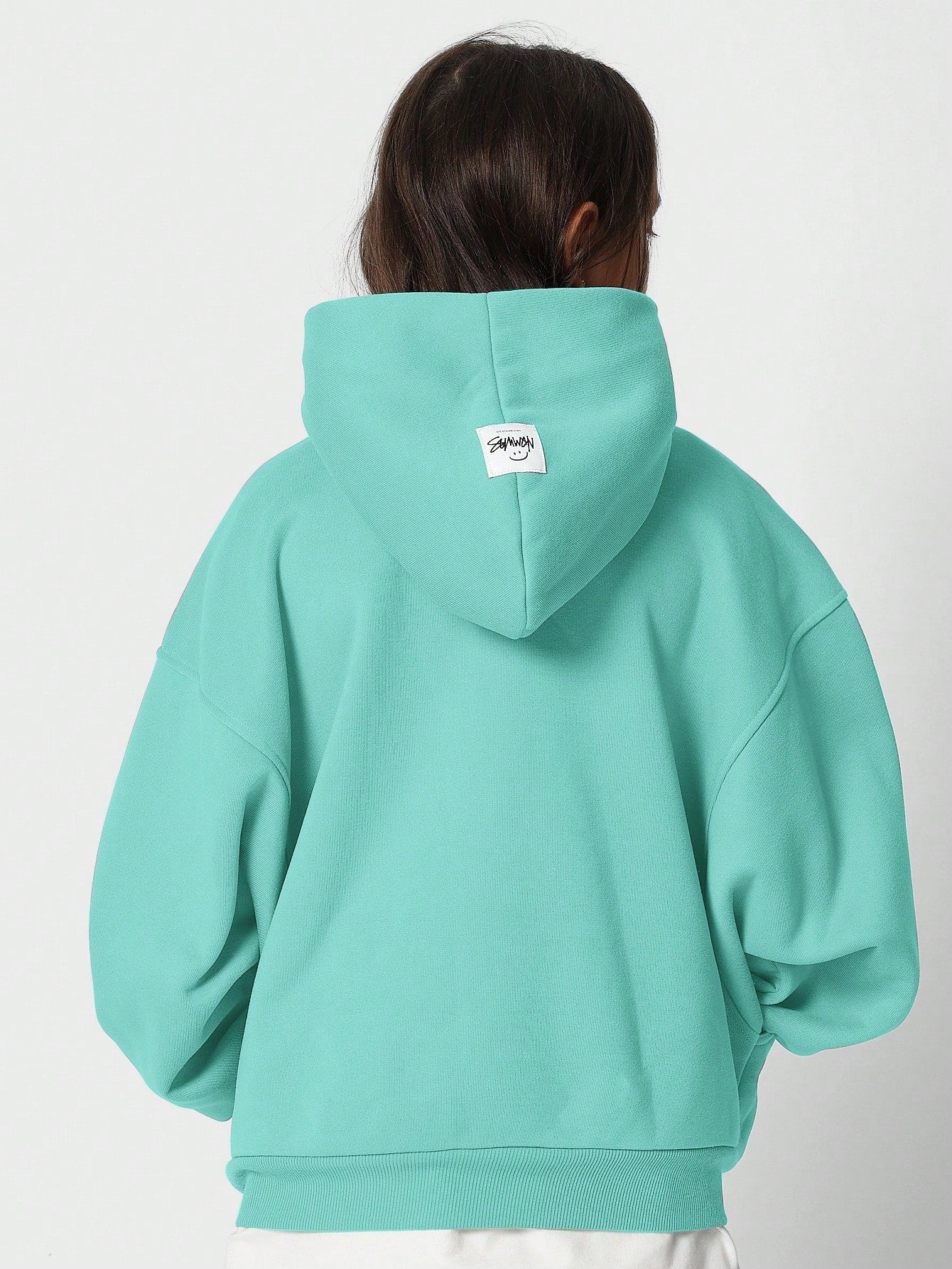 Tween Girls Oversized Fit Overhead Hoodie With Embroidery