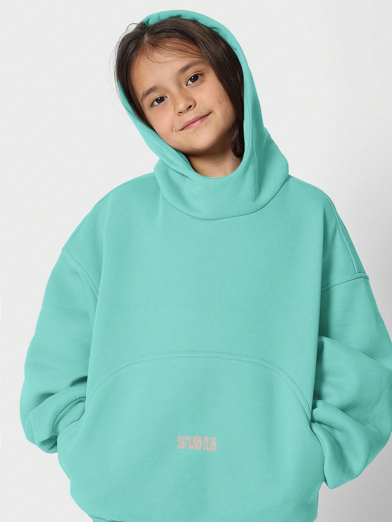 Tween Girls Oversized Fit Overhead Hoodie With Embroidery