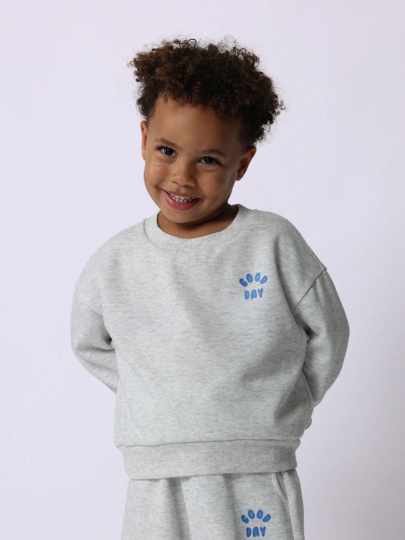 Young Boys Comfy Crew Neck Sweatshirt And Jogger With Graphic Print 2 Piece Set