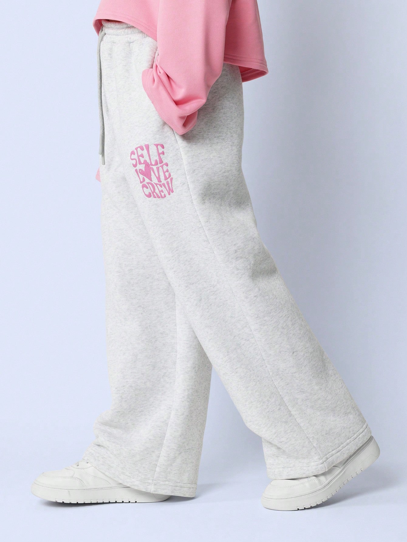 Tween Girls Straight Fit Sweatpants With Graphic Printed