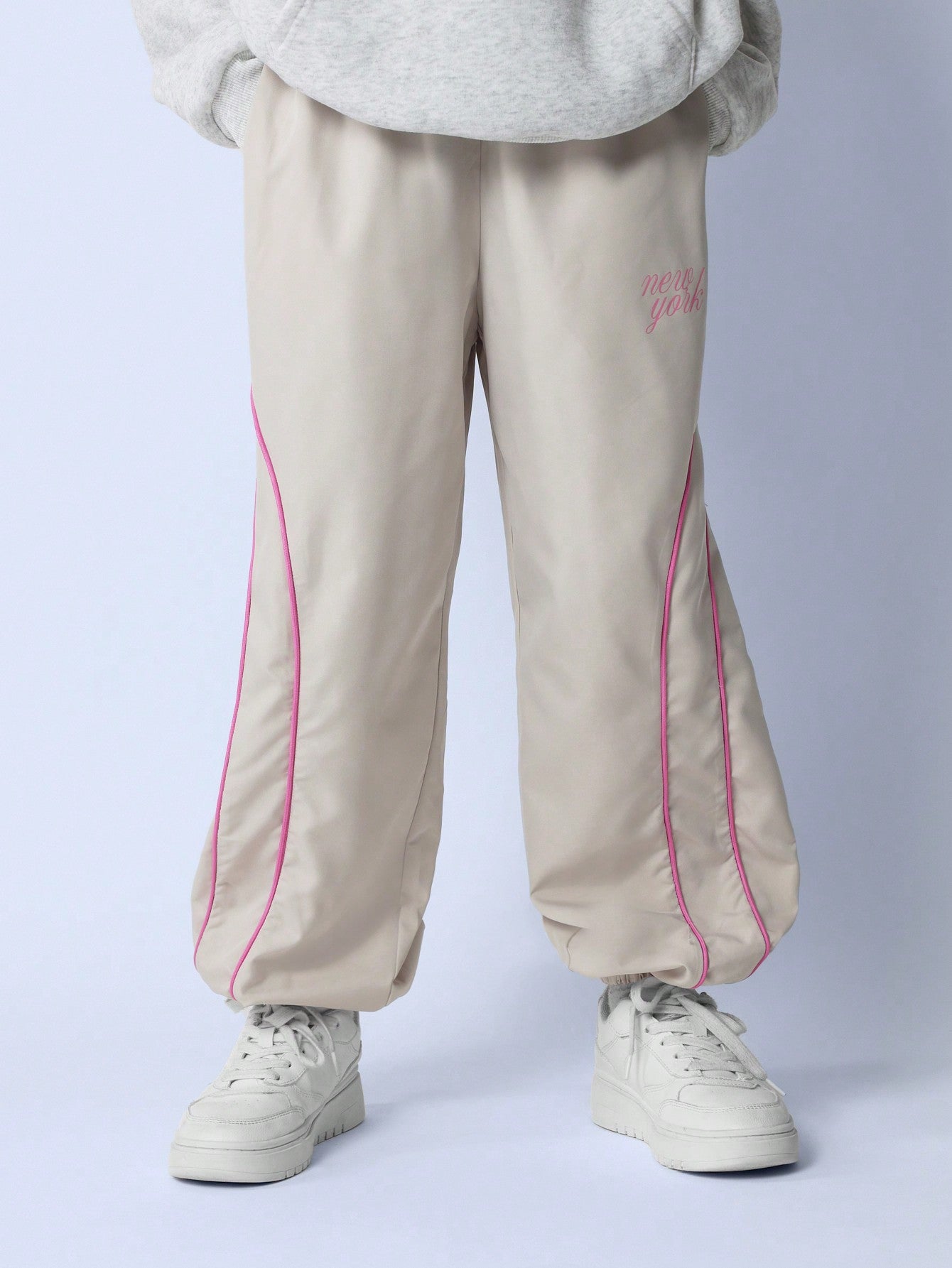 Tween Girls Comfy Piping Seam Nylon Jogger Pant