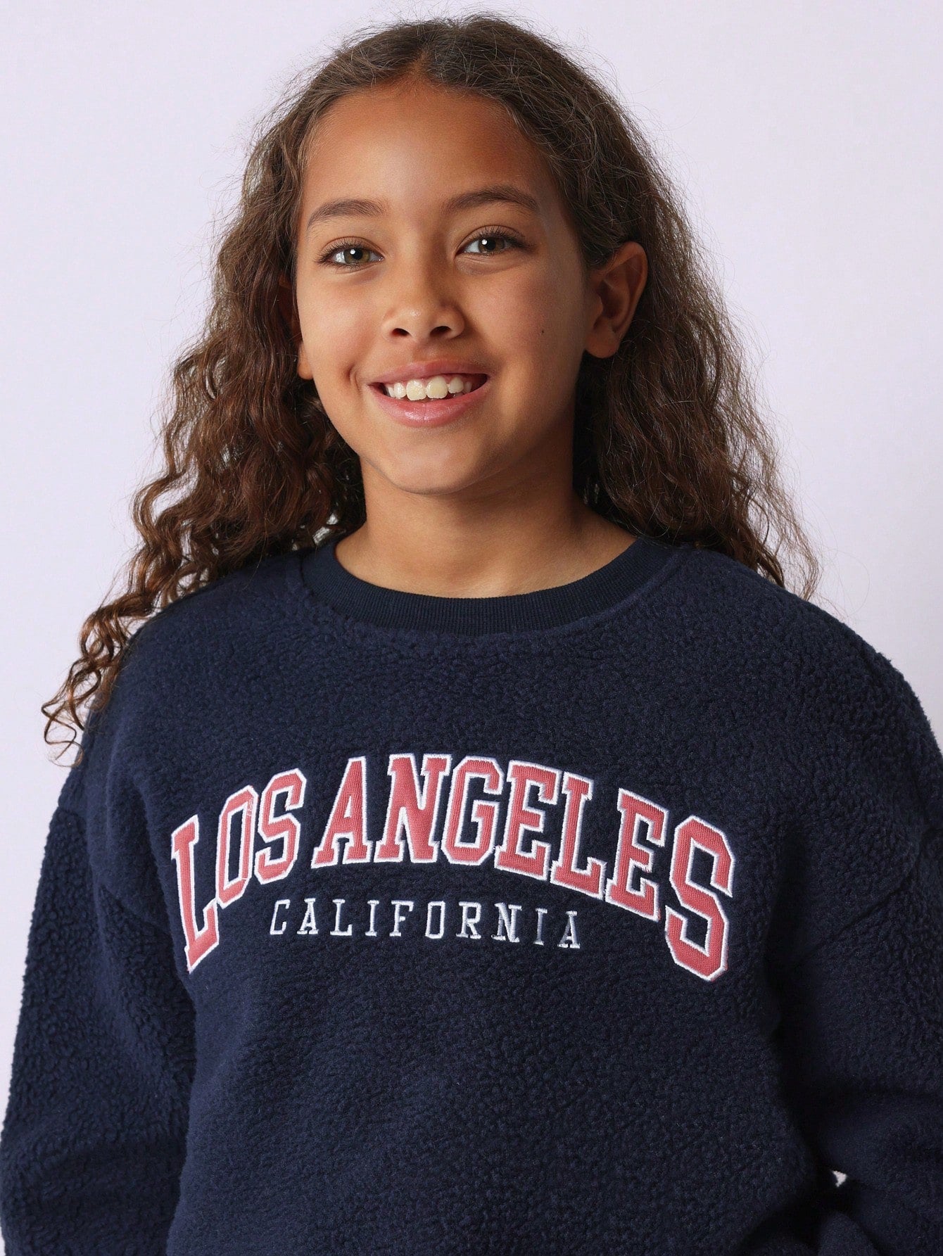 Tween Girls Comfy Crop Los Angeles Sweatshirt And Contrast Colour Sweatpants 2 Piece Set