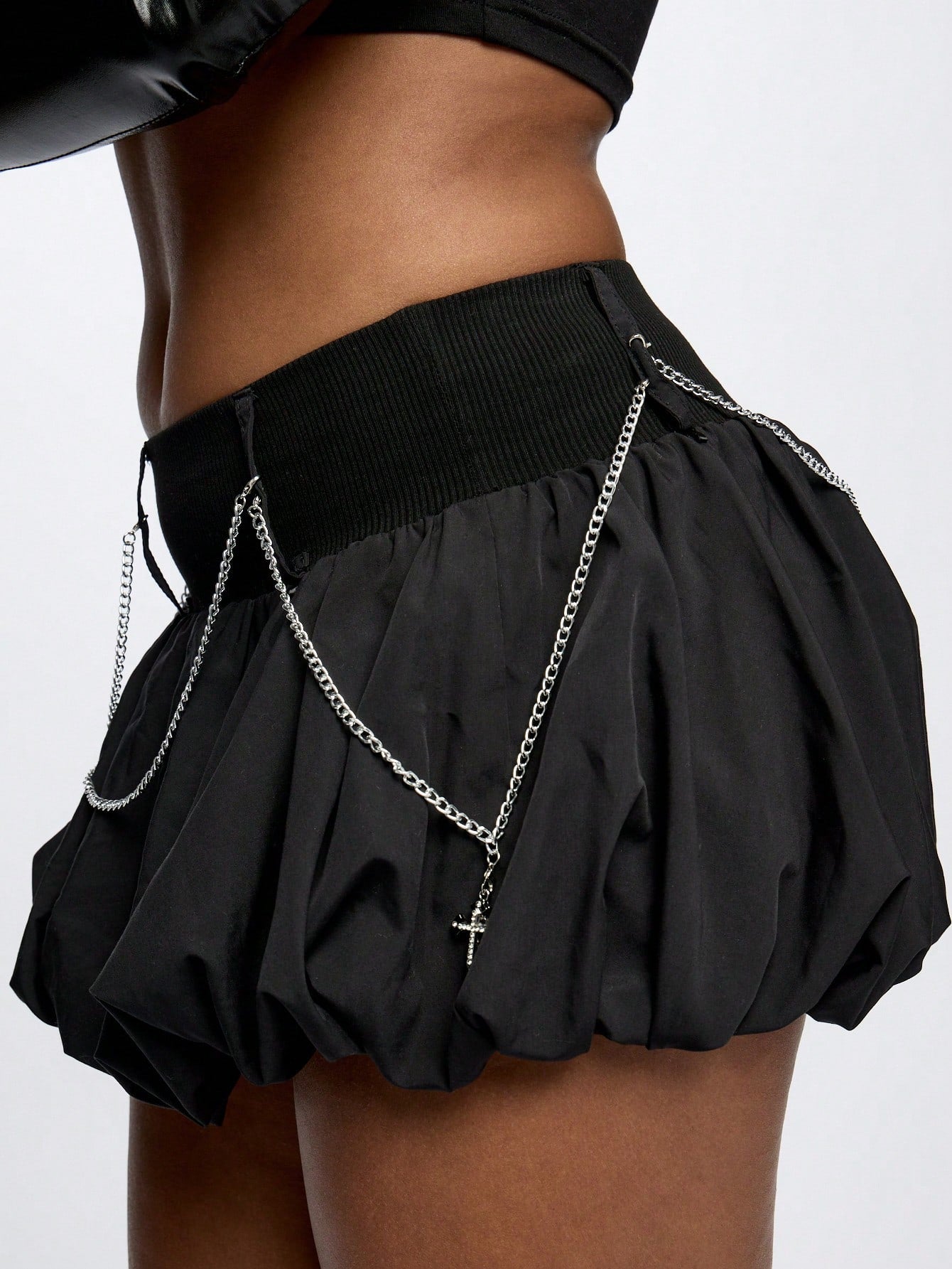 SUMWON WOMEN Bubble Hem Mini Skirt With Chain Detail