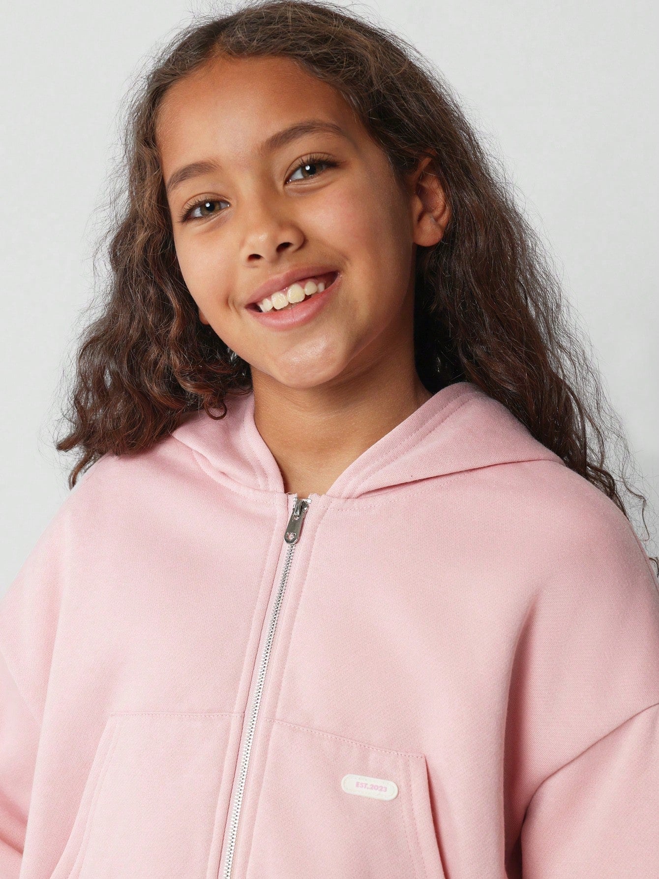 Tween Girls Comfy Crop Fit Zip-Up Hoodie