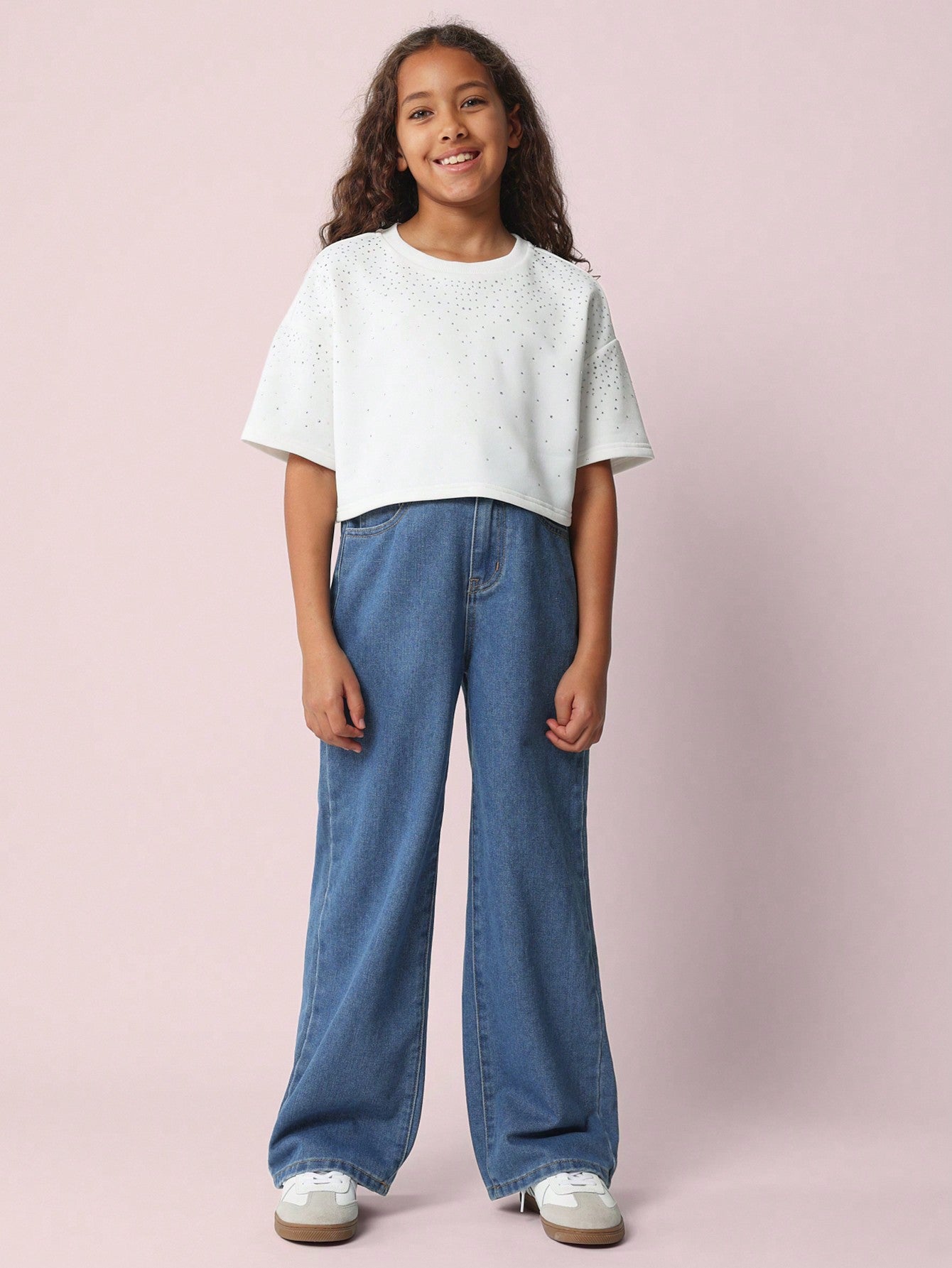 Tween Girls Relaxed Wide Leg Denim Jean