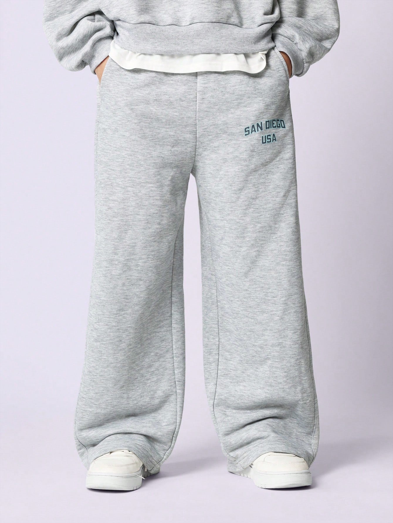 Tween Boys Comfy Regular Fit Double Layer Sweatshirt And Straight Fit Sweatpants 2 Piece Set