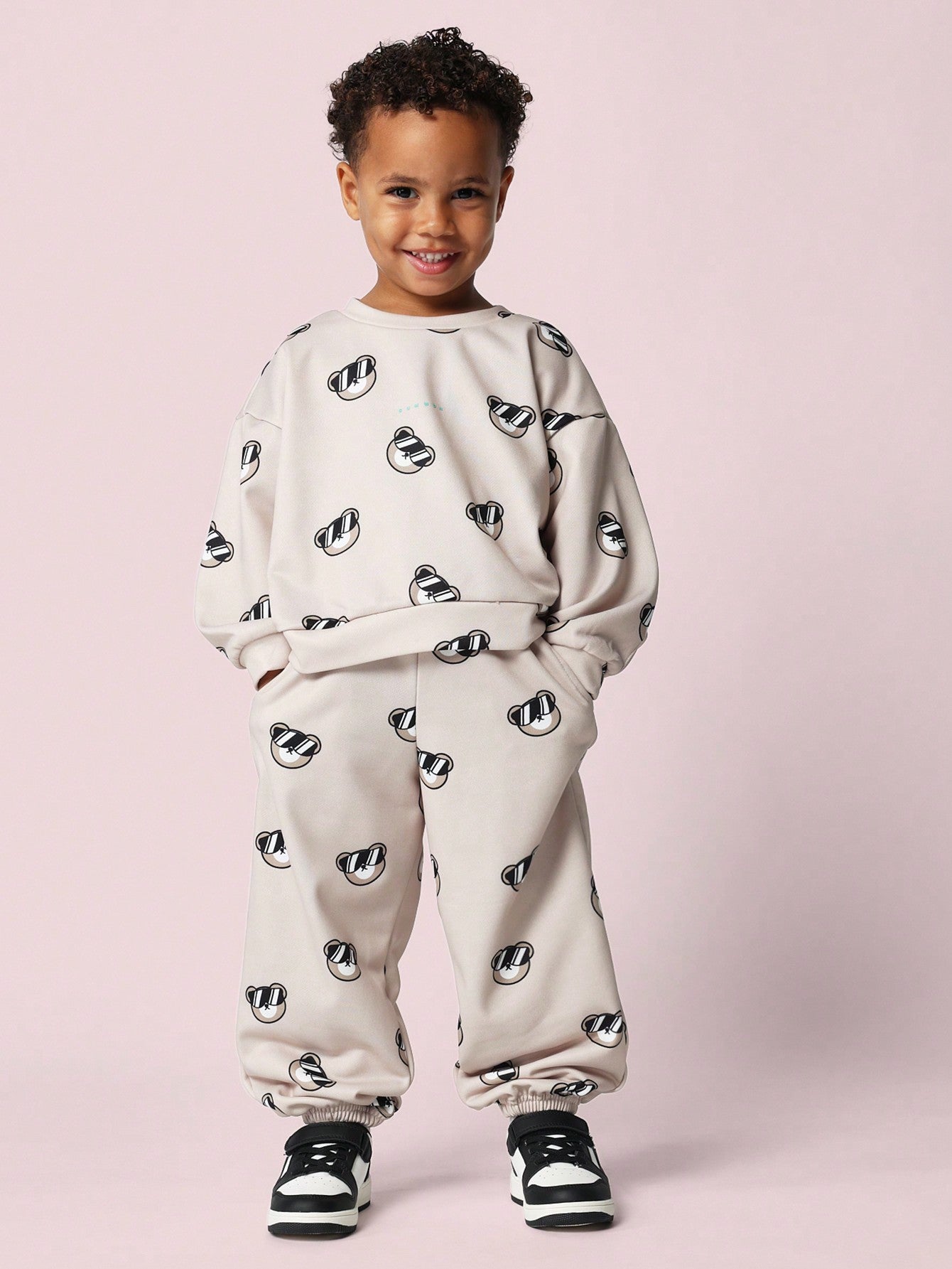 Young Boys Comfy All Over Print Sweatshirt And Jogger 2 Piece Set