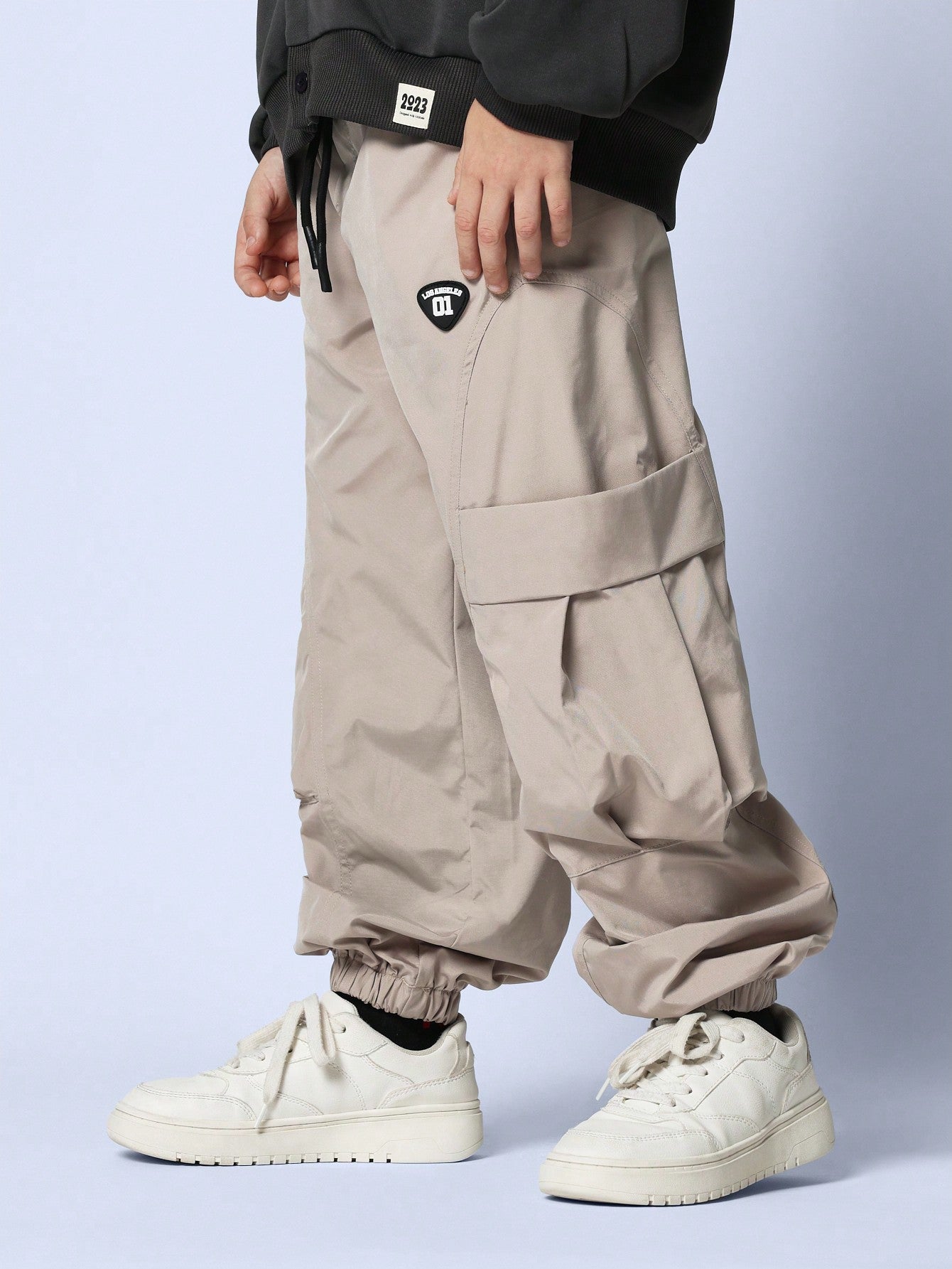 Tween Boys Comfy Straight Fit Pull On Nylon Cargo Pant