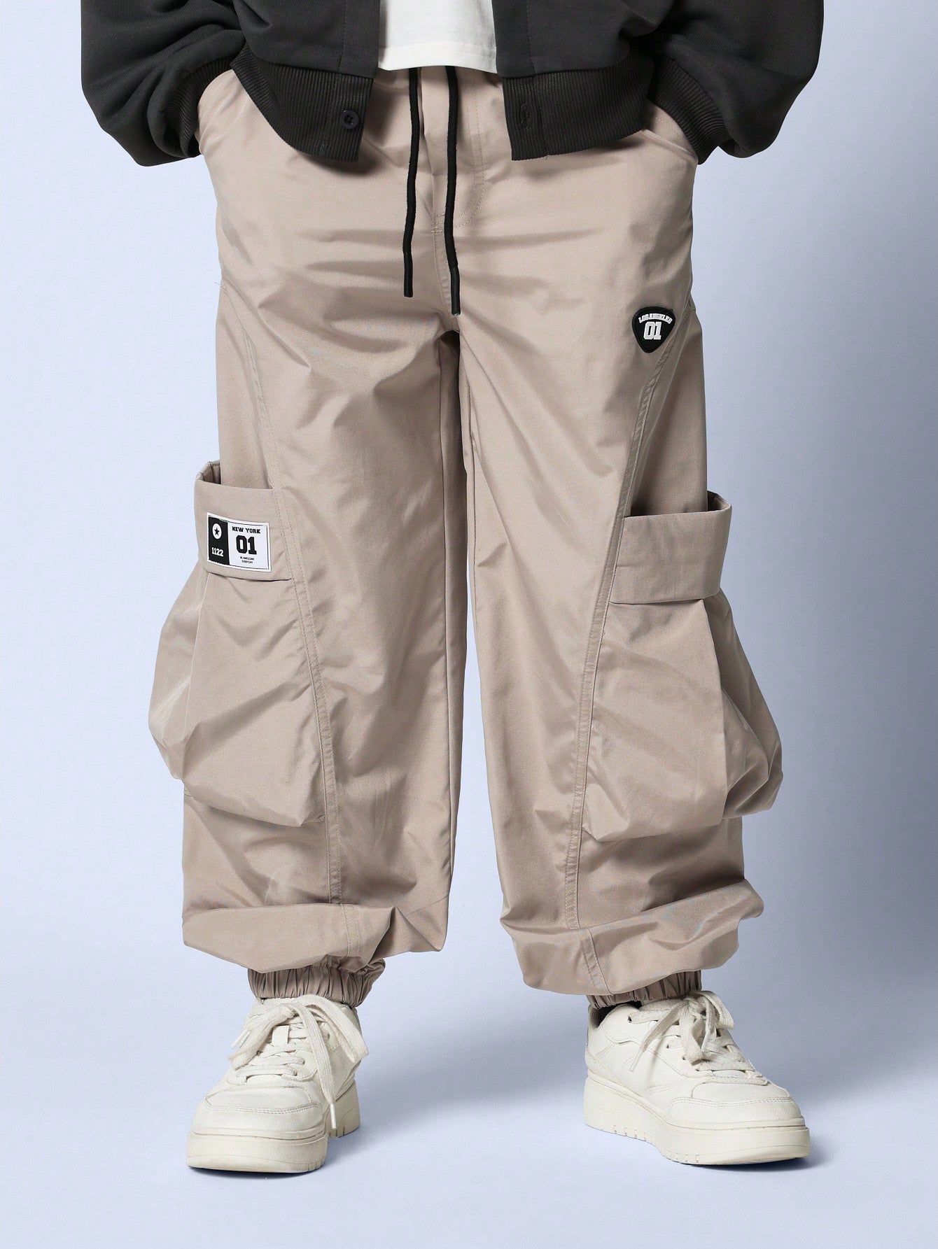 Tween Boys Comfy Straight Fit Pull On Nylon Cargo Pant