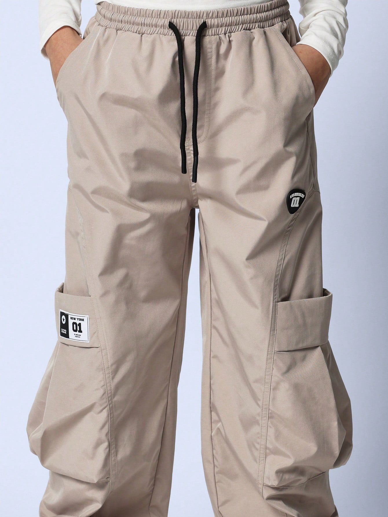 Tween Boys Comfy Straight Fit Pull On Nylon Cargo Pant