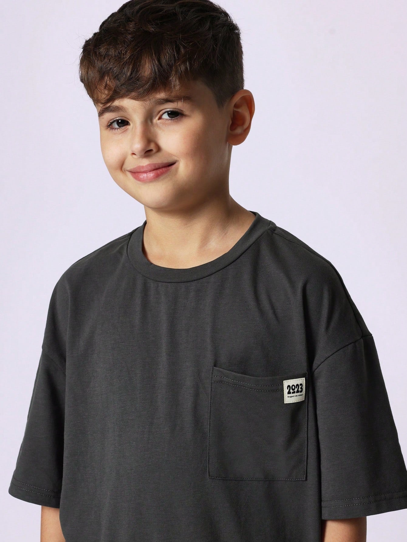 Tween Boys Comfy Oversized Fit Short Sleeve Tee With Pocket