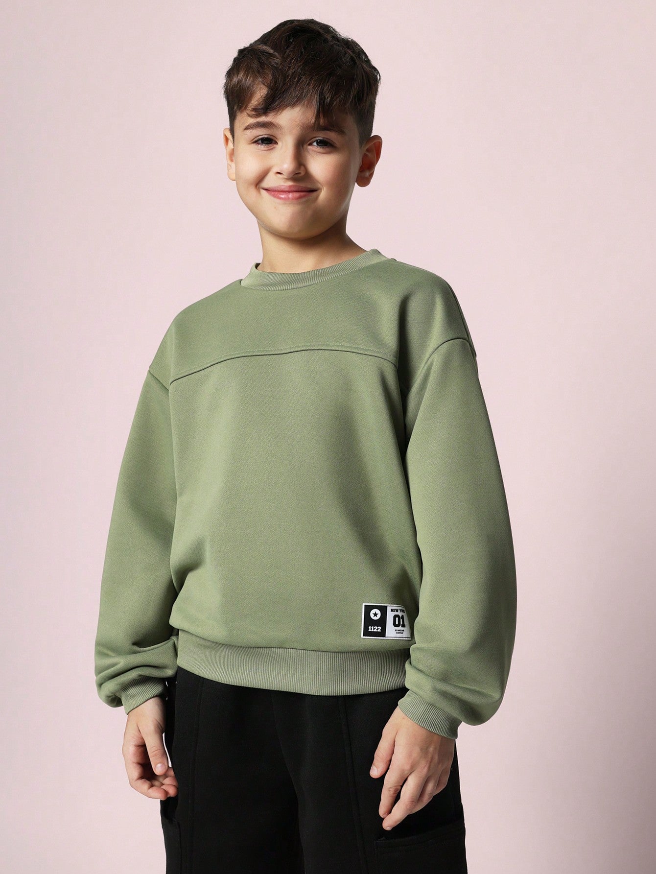 Tween Boys Comfy Regular Fit Sweatshirt With Seam