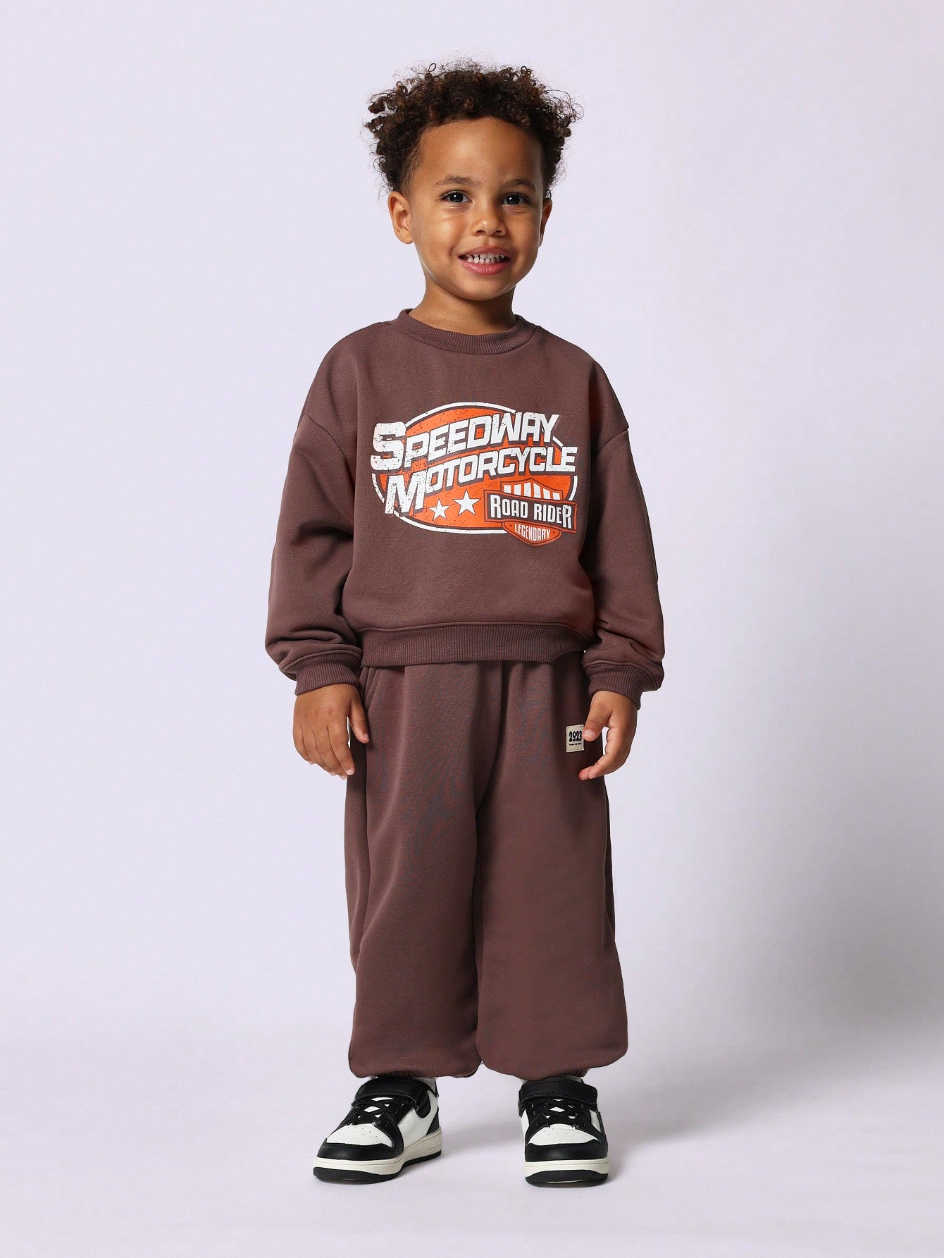 Young Boys Comfy Soft Graphic Printed Sweatshirts And Sweatpants 2 Piece Set