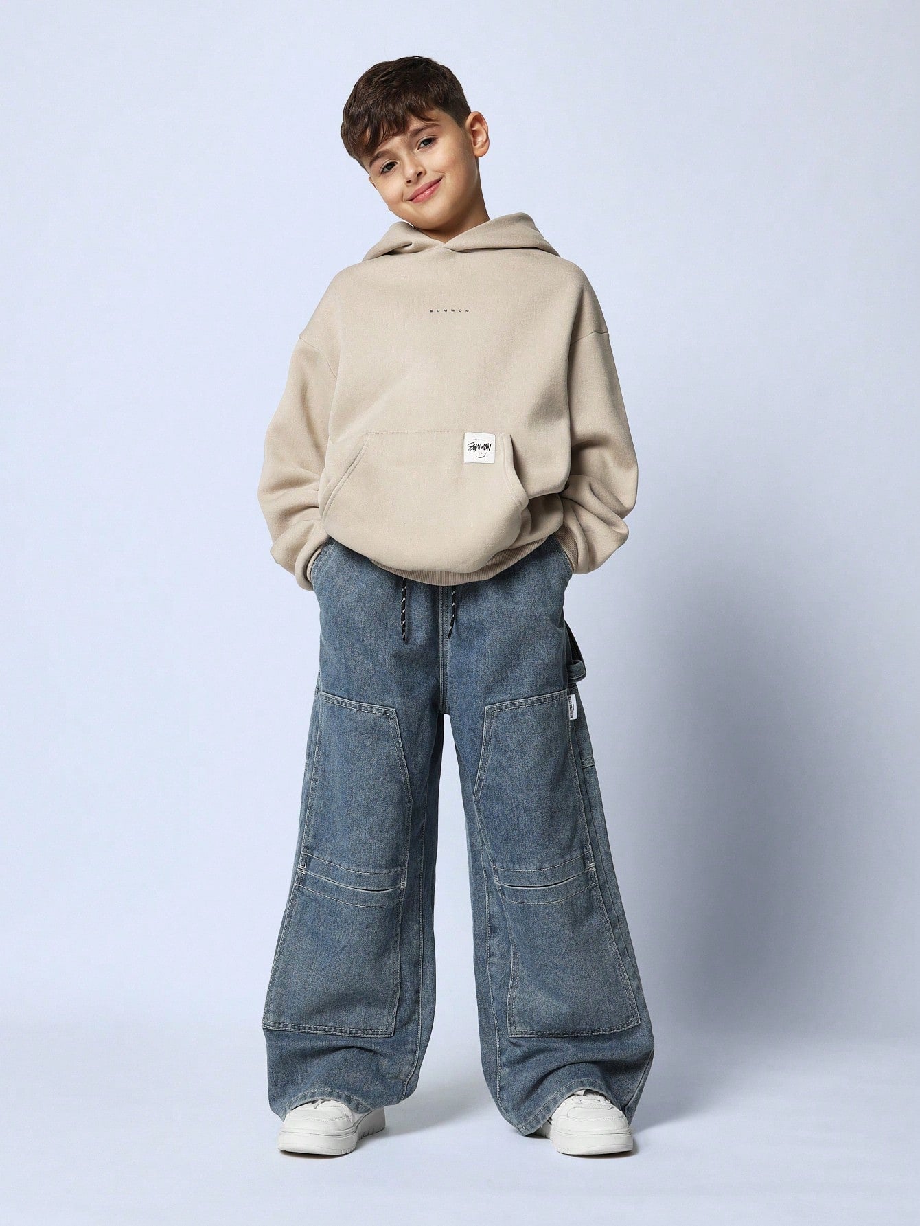 Tween Boys Comfy Loose Fit Pull On Carpenter Jean